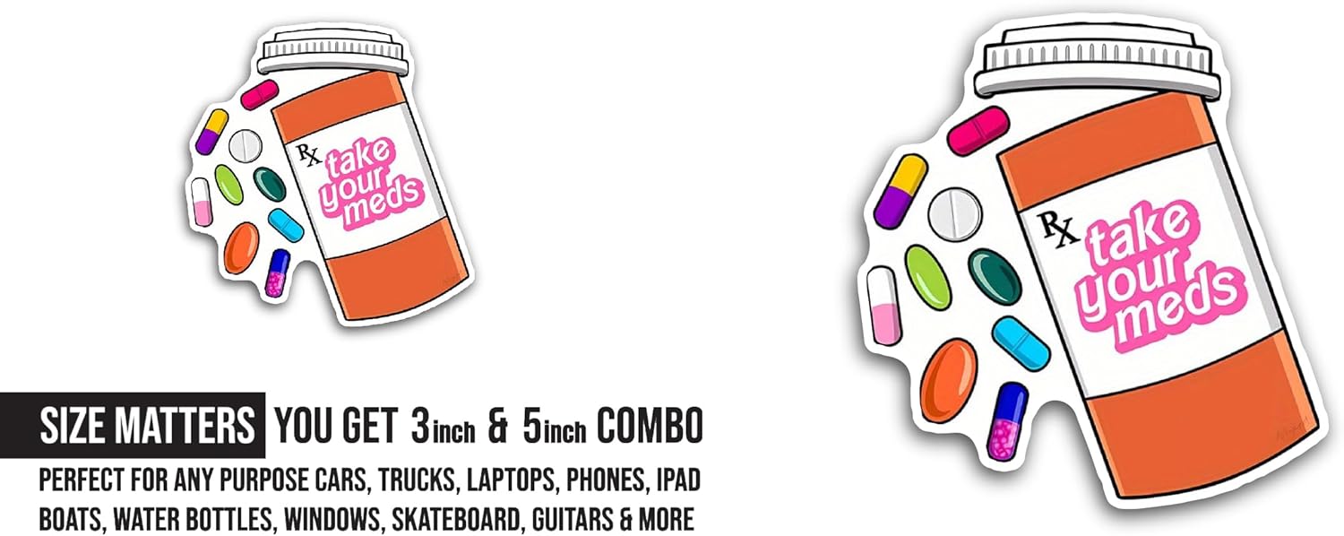 2 (Pieces) 3" and 5" Take Your Sticker, Waterproof Vinyl Decals for Many Purpose Like Cars, Trucks, Laptops, Phones, Windows and More