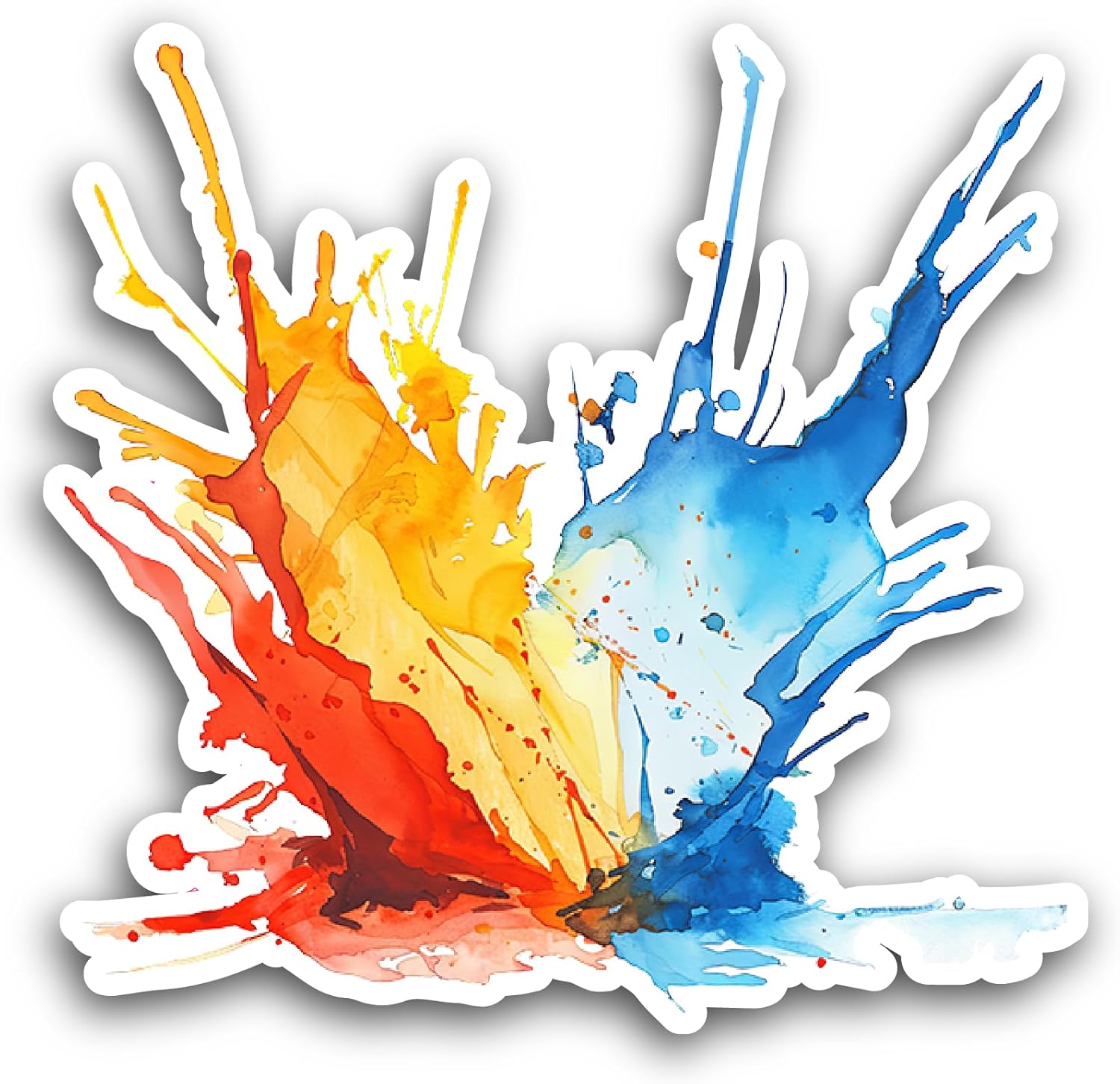 2 (Pieces) 3" and 5" Colorful Stain Sticker, Waterproof Vinyl Decals for Many Purpose Like Cars, Trucks, Laptops, Phones, Windows and More