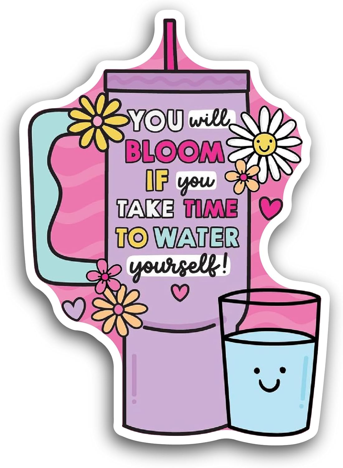 2 (Pieces) 3" and 5" You Bloom Sticker, Waterproof Vinyl Decals for Many Purpose Like Cars, Trucks, Laptops, Phones, Windows and More
