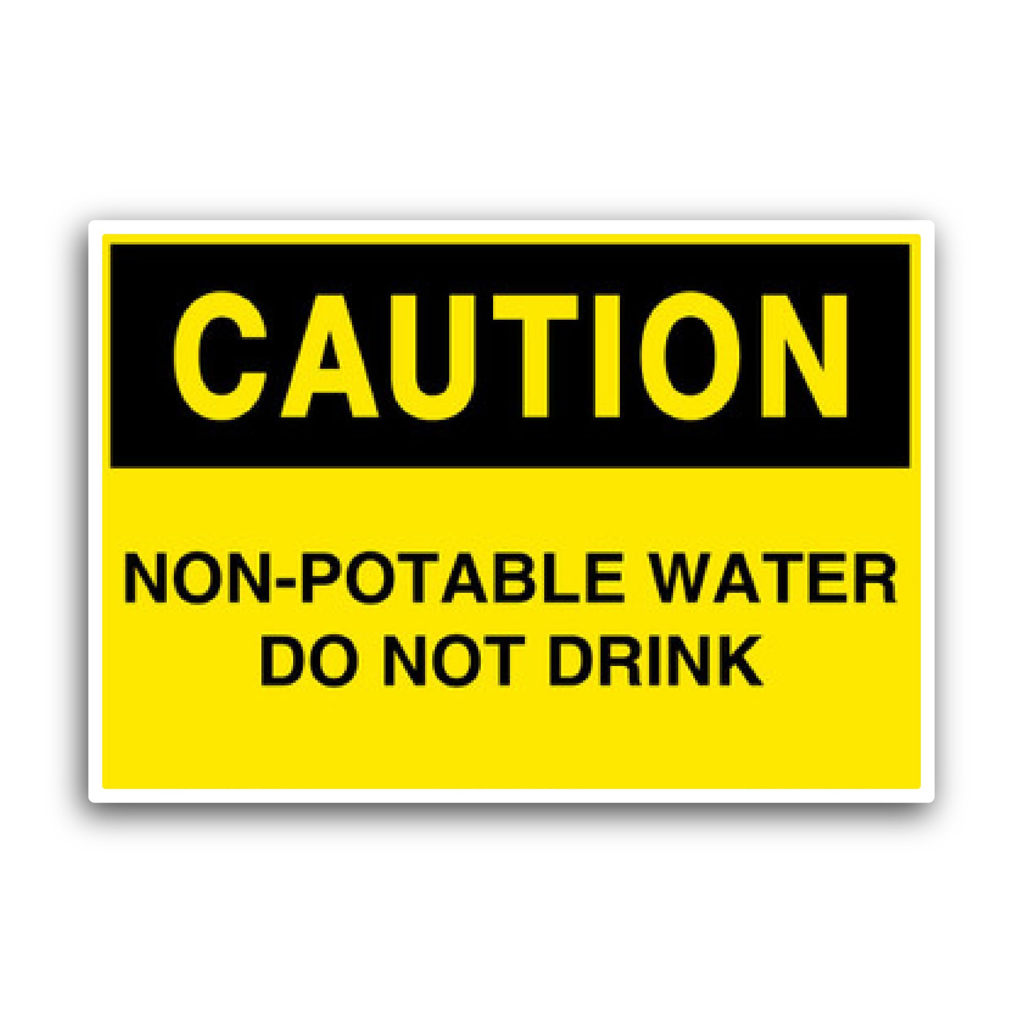2 (Pieces) 3" and 5" Non-Potable Water Do Sticker, Waterproof Vinyl Decals for Many Purpose Like Car