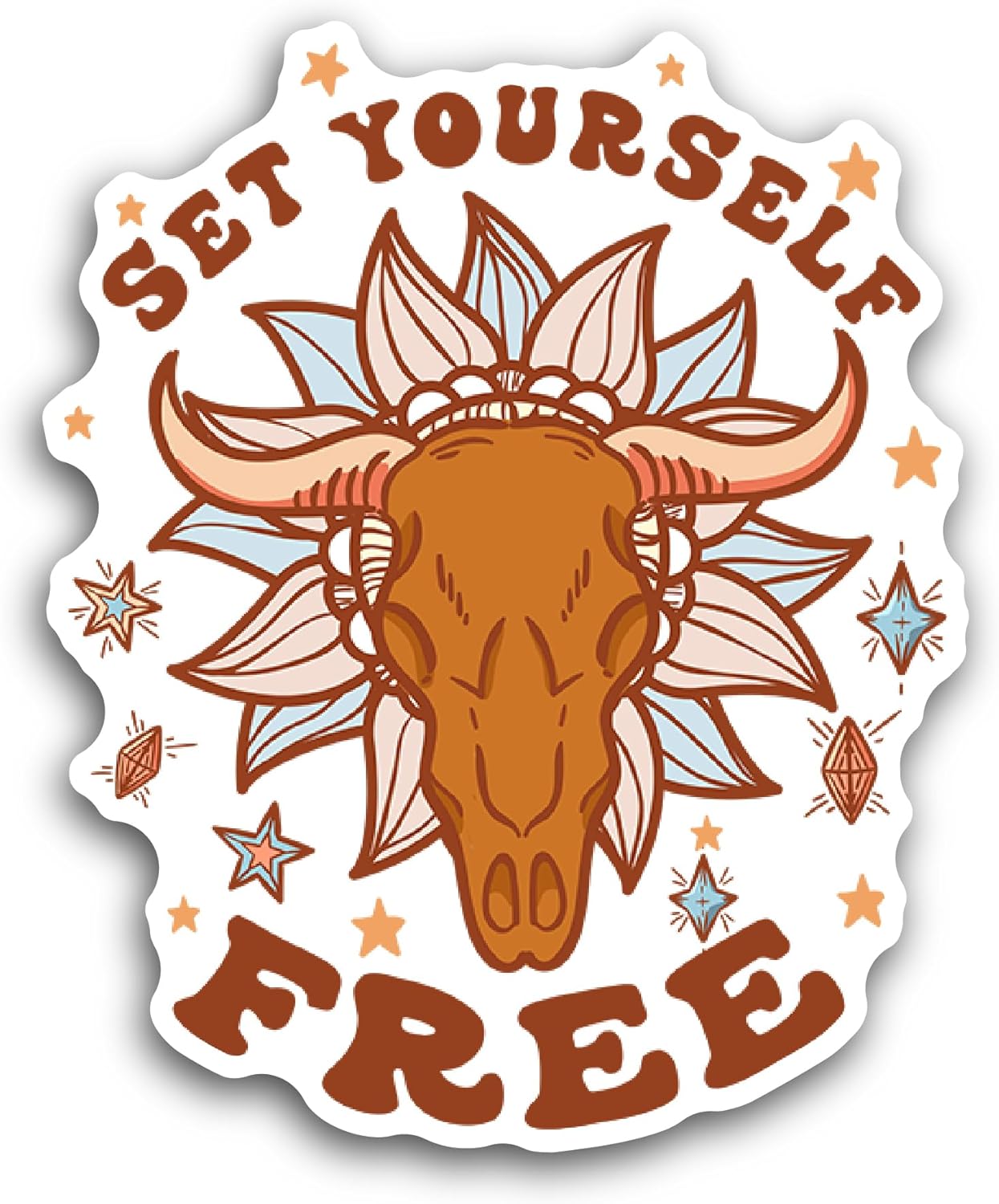 2 (Pieces) 3" and 5" Set Yourself Free Sticker, Waterproof Vinyl Decals for Many Purpose Like Cars, Trucks, Laptops, Phones, Windows and More
