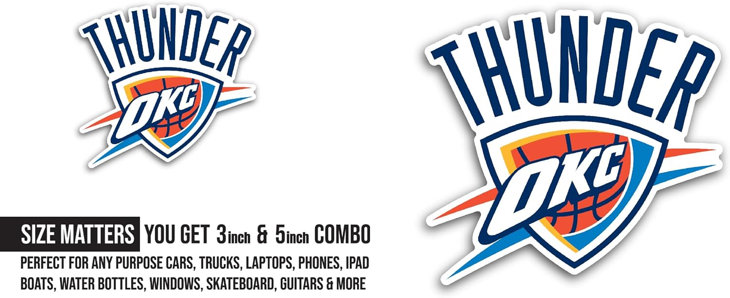 2 (Pieces) 3" and 5" Thund3r Logo Decal Sticker, Waterproof Vinyl Decals for Many Purpose Like Cars, Trucks, Laptops, Phones, Windows and More