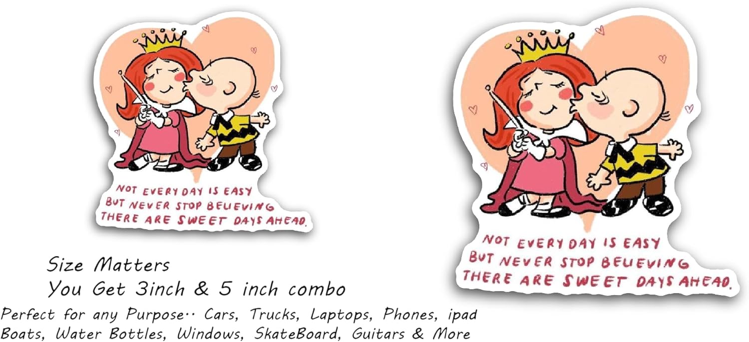 2 (Pieces) 3" and 5" Not Everyday is Easy Text Sticker, Waterproof Vinyl Decals for Many Purpose Like Cars, Trucks, Laptops, Phones, Windows and More