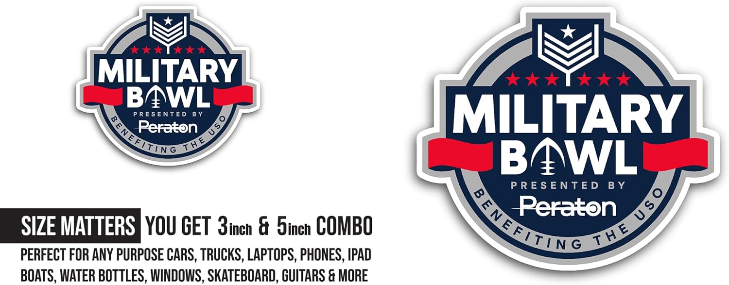2 (Pieces) 3" and 5" Military B0wl Sticker, Waterproof Vinyl Decals for Many Purpose Like Cars, Trucks, Laptops, Phones, Windows and More