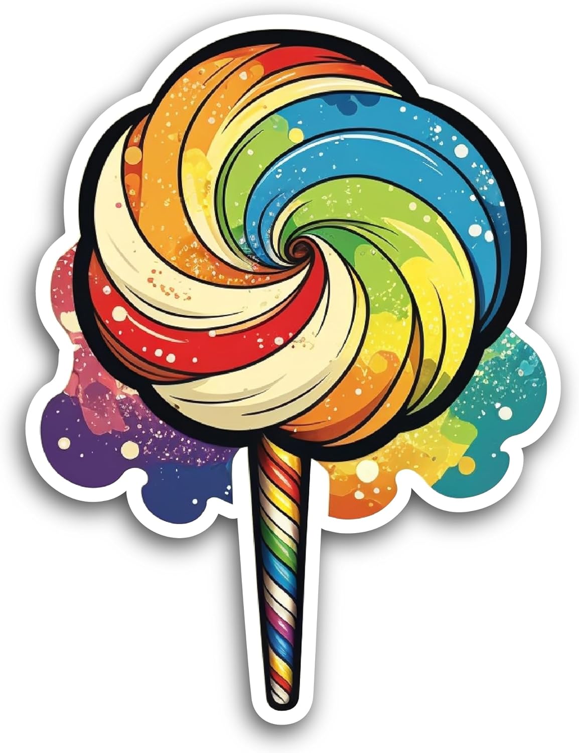 2 (Pieces) 3" and 5" Candy Lollipop Sticker, Waterproof Vinyl Decals for Many Purpose Like Cars, Trucks, Laptops, Phones, Windows and More