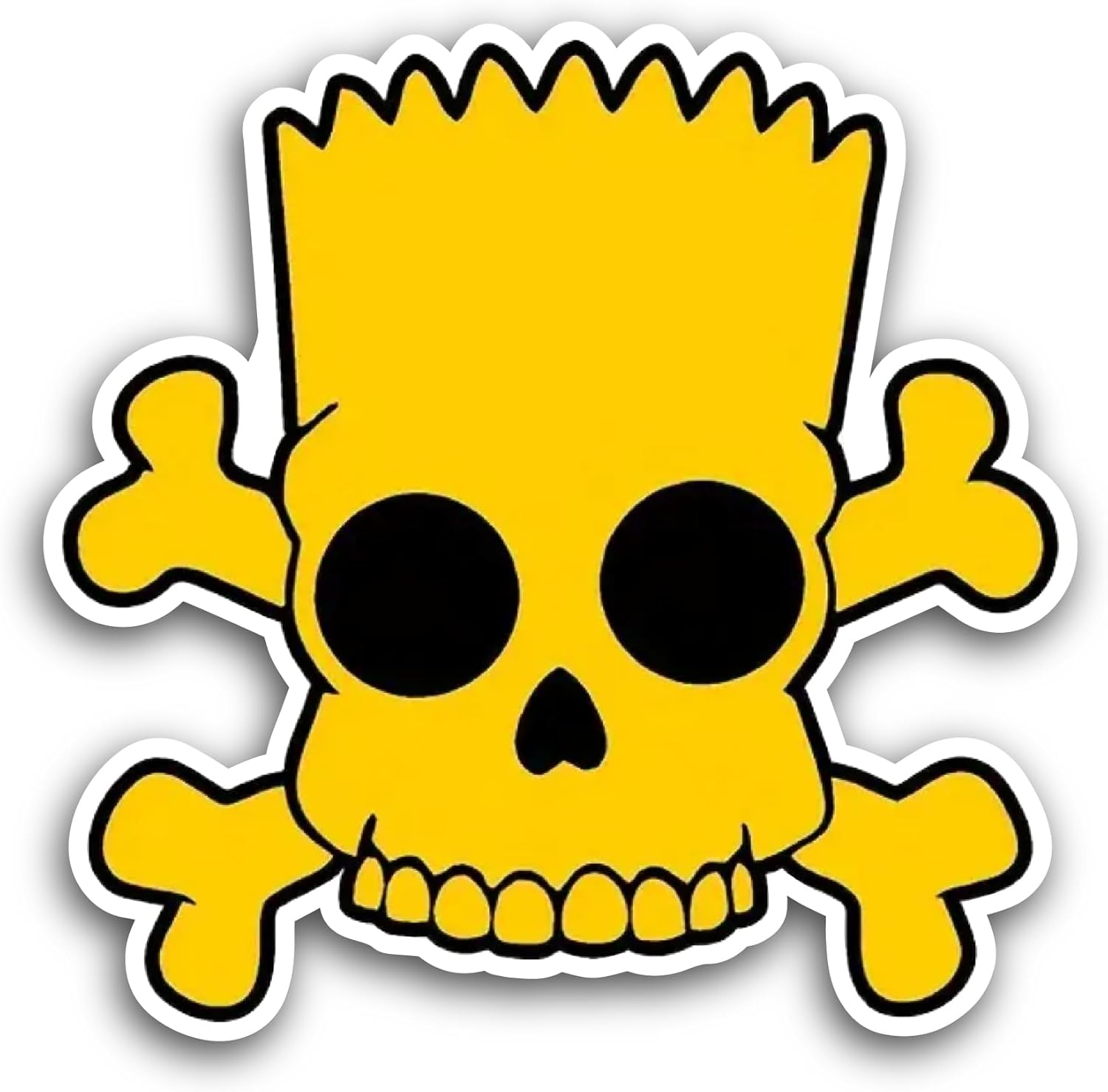 2 (Pieces) 3" and 5" Yellow Skull Sticker, Waterproof Vinyl Decals for Many Purpose Like Cars, Trucks, Laptops, Phones, Windows and More