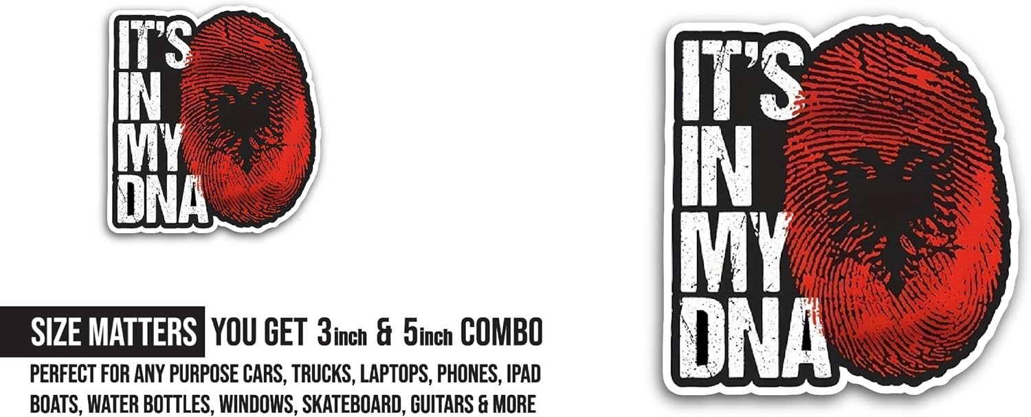 2 (Pieces) 3" and 5" It's in My DNA Sticker, Waterproof Vinyl Decals for Many Purpose Like Cars, Trucks, Laptops, Phones, Windows and More
