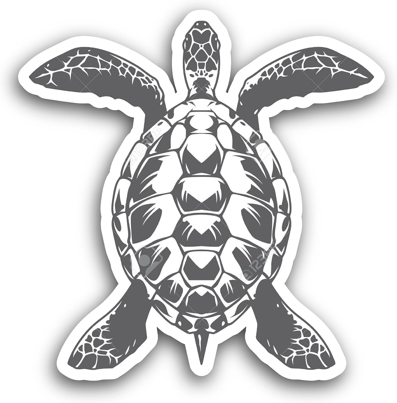 2 (Pieces) 3" and 5" Sea Turtle Deca Sticker, Waterproof Vinyl Decals for Many Purpose Like Cars, Trucks, Laptops, Phones, Windows and More