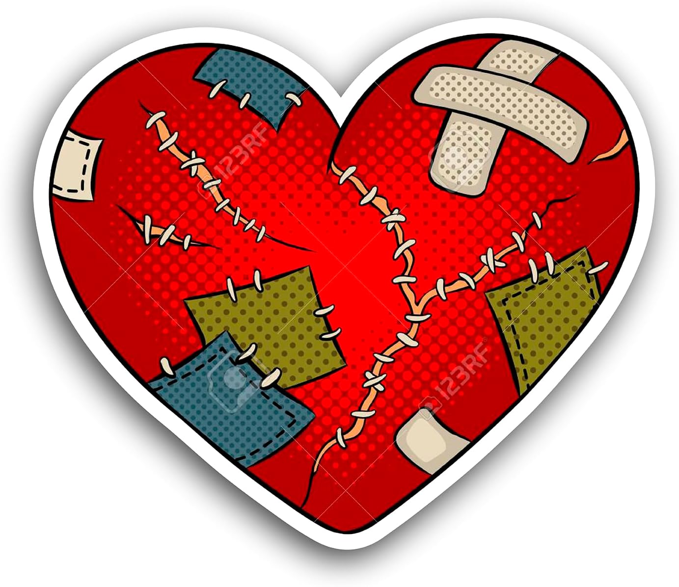 2 (Pieces) 3" and 5" Cute Heart Shaped Vinyl Decals Sticker, Waterproof Vinyl Decals for Many Purpose Like Cars, Trucks, Laptops, Phones, Windows and More