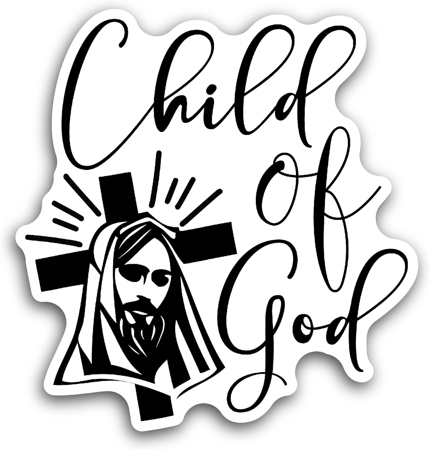2 (Pieces) 3" and 5" Child of God Sticker, Waterproof Vinyl Decals for Many Purpose Like Cars, Trucks, Laptops, Phones, Windows and More
