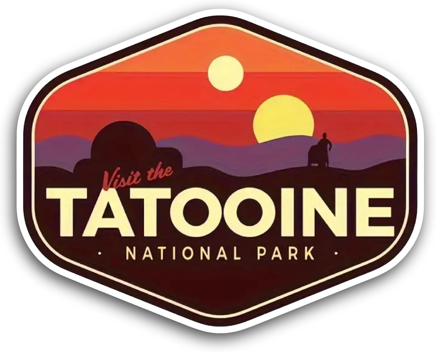 2 (Pieces) 3" and 5" Tatooine National Park Sticker, Waterproof Vinyl Decals for Many Purpose Like Cars, Trucks, Laptops, Phones, Windows and More