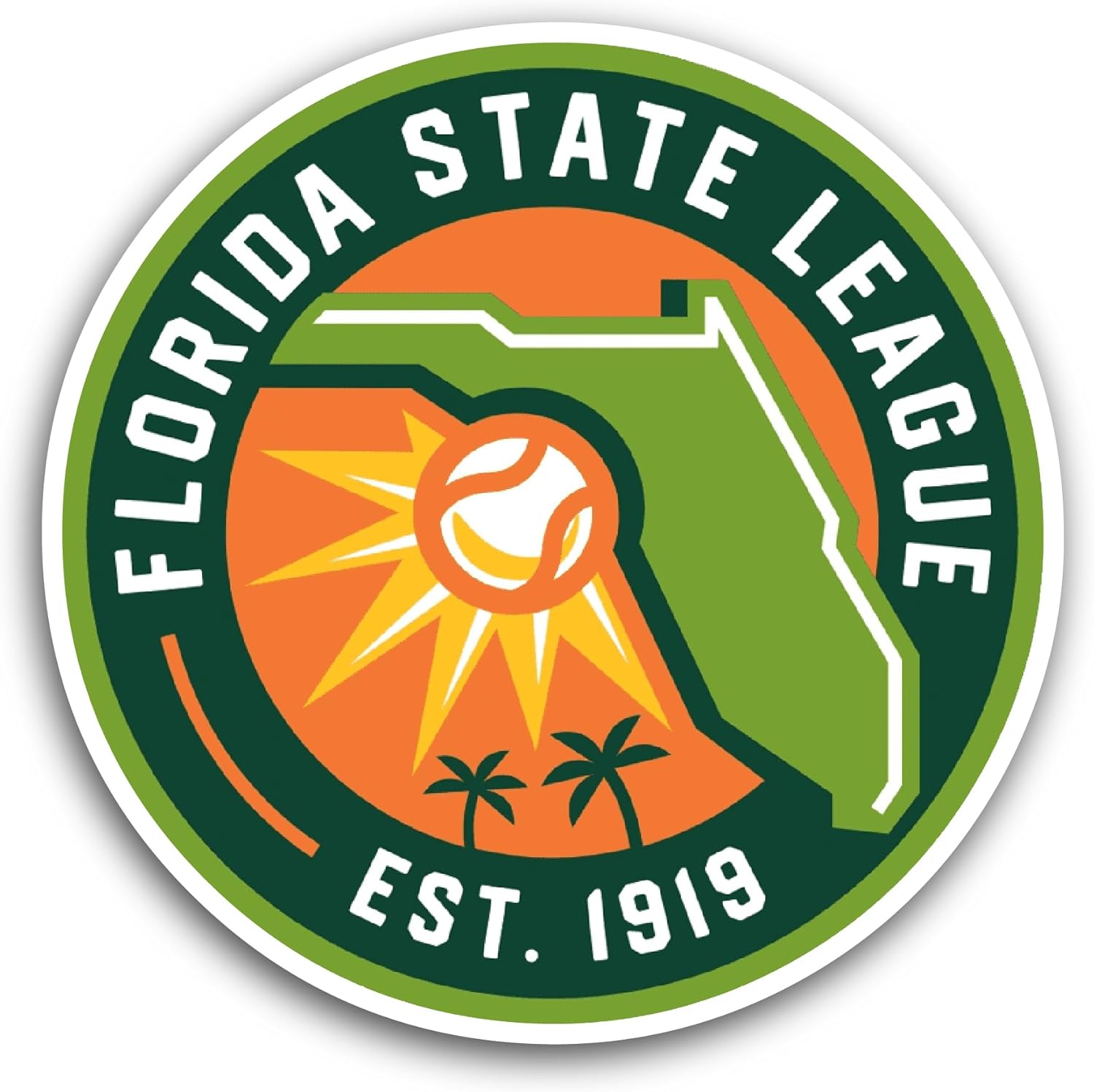 2 (Pieces) 3" and 5" Fl0rida State League Sticker, Waterproof Vinyl Decals for Many Purpose Like Cars, Trucks, Laptops, Phones, Windows and More