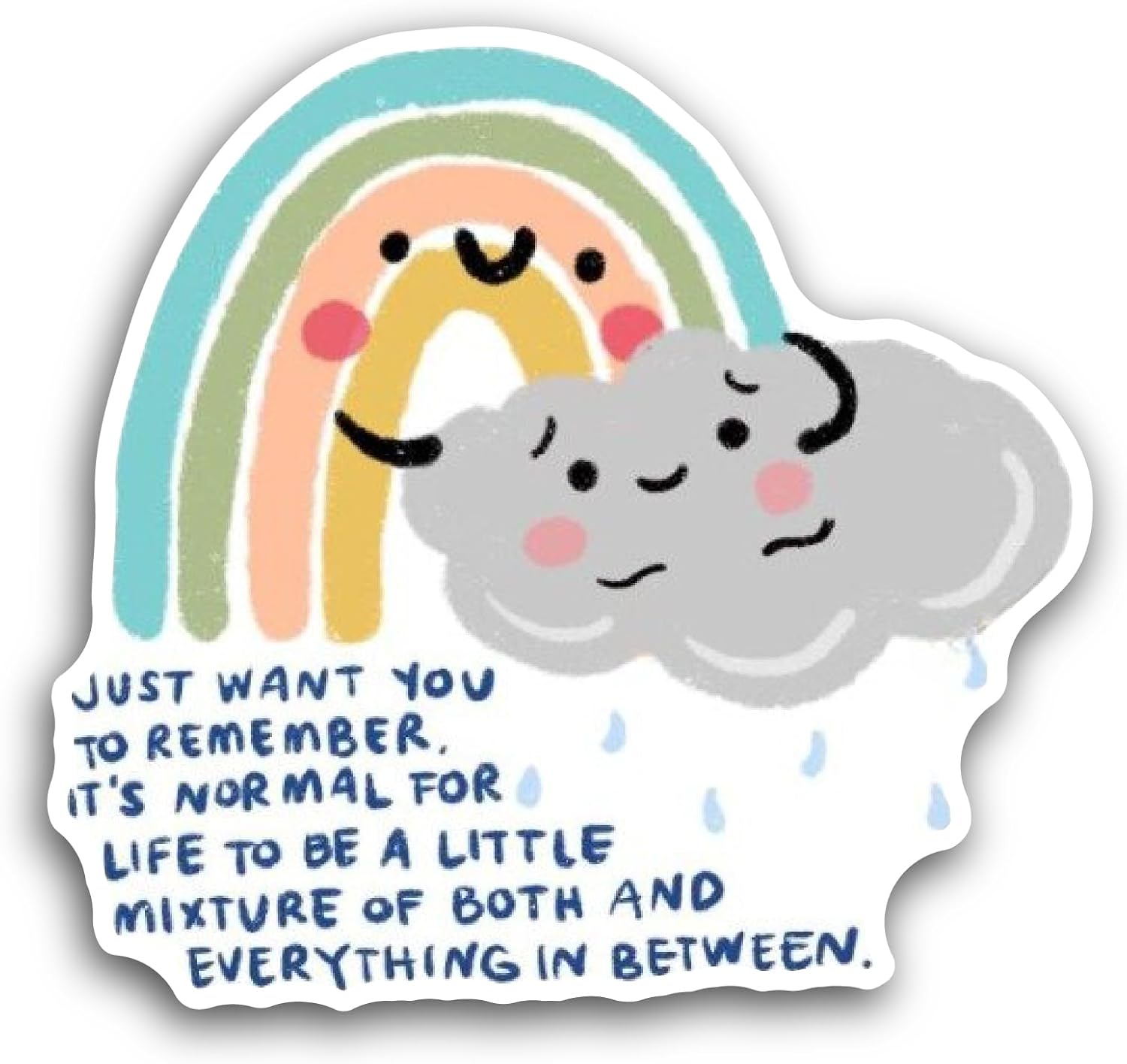 2 (Pieces) 3" and 5" Rainbow with A Cloud Sticker, Waterproof Vinyl Decals for Many Purpose Like Cars, Trucks, Laptops, Phones, Windows and More