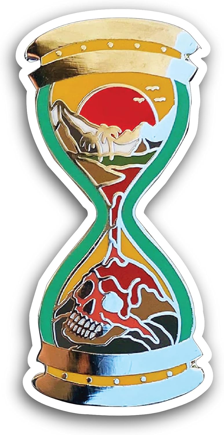2 (Pieces) 3" and 5" Sands of The Hourglass Sticker, Waterproof Vinyl Decals for Many Purpose Like Cars, Trucks, Laptops, Phones, Windows and More