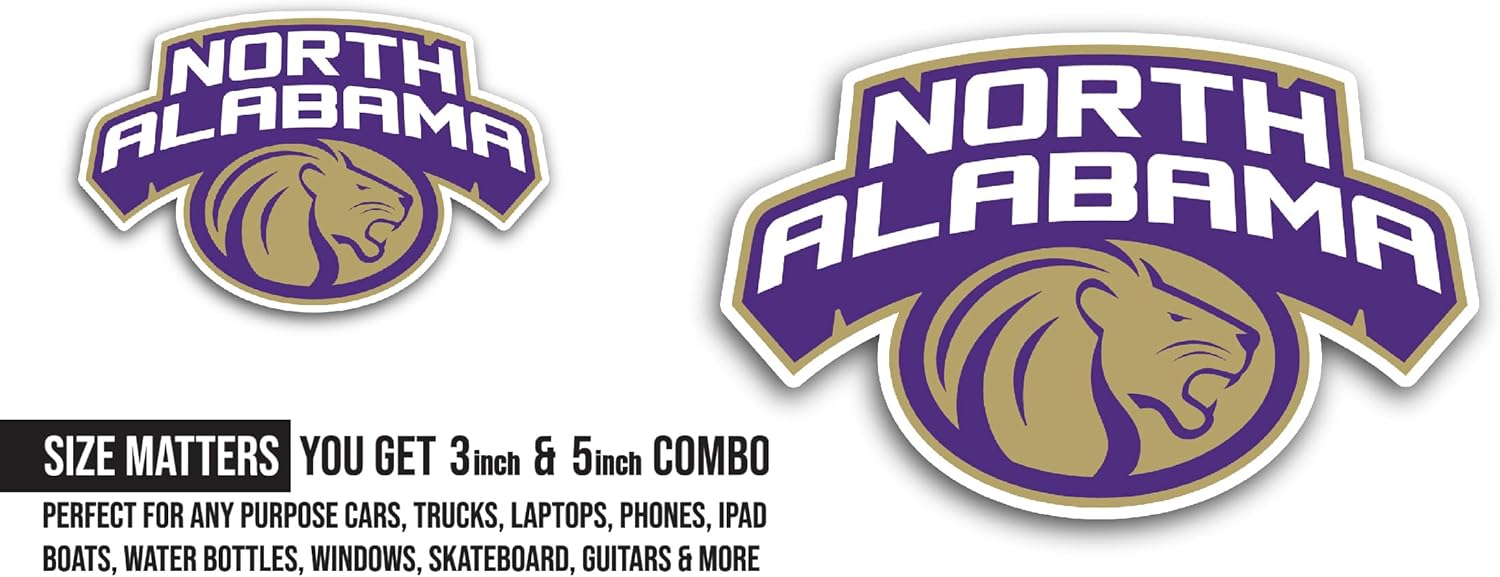 2 (Pieces) 3" and 5" North Alab@ma Sticker, Waterproof Vinyl Decals for Many Purpose Like Cars, Trucks, Laptops, Phones, Windows and More