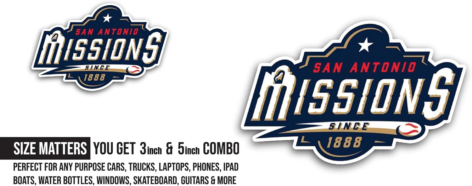 2 (Pieces) 3" and 5" San Ant0ni0 Logo Sticker, Waterproof Vinyl Decals for Many Purpose Like Cars, Trucks, Laptops, Phones, Windows and More