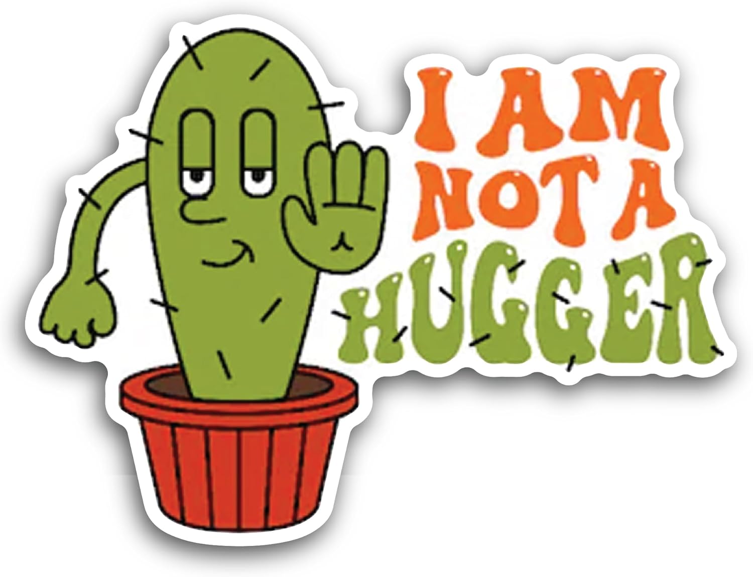 2 (Pieces) 3" and 5" I Am Not A Hugger Sticker, Waterproof Vinyl Decals for Many Purpose Like Cars, Trucks, Laptops, Phones, Windows and More