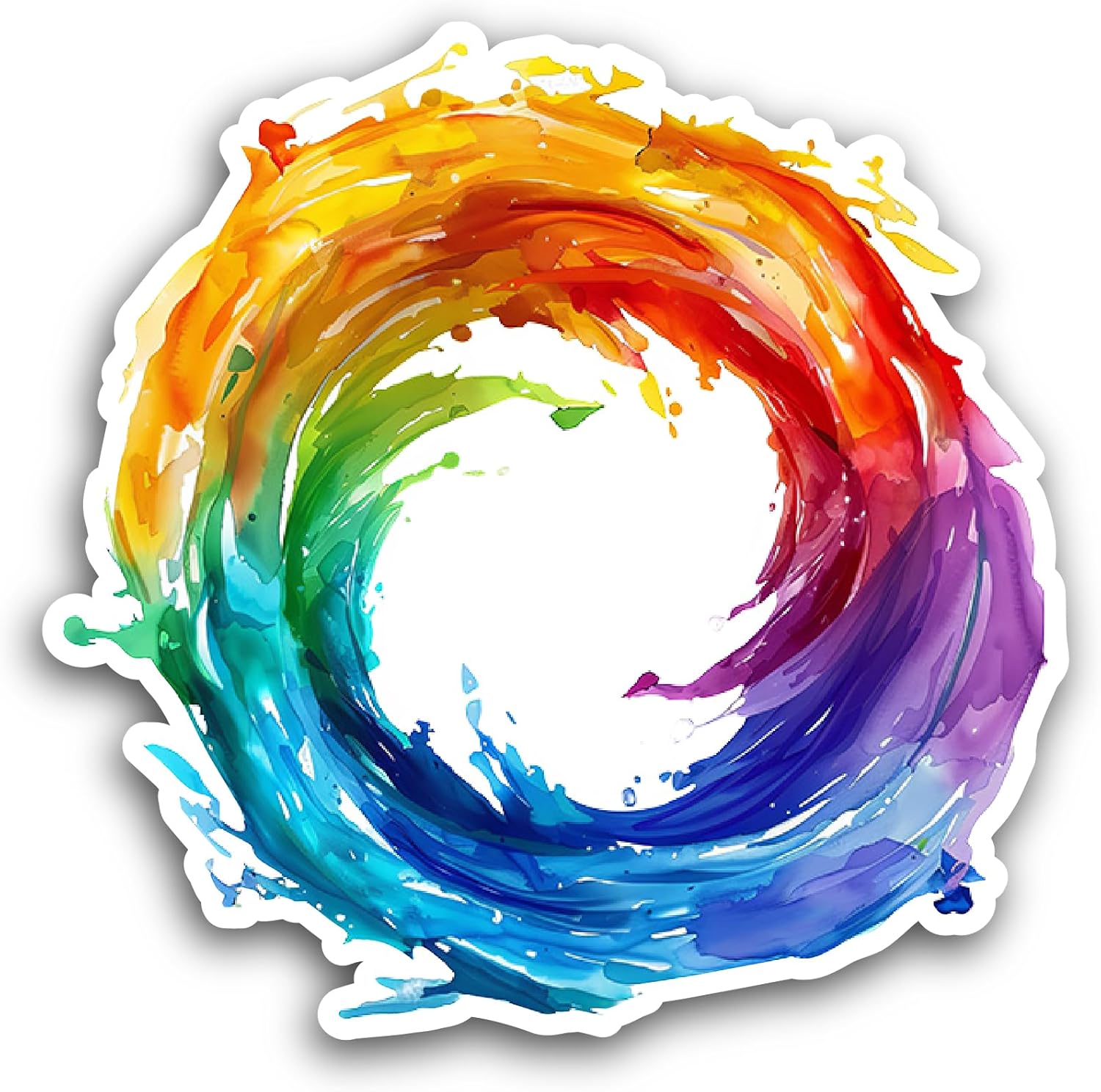 2 (Pieces) 3" and 5" Colourful Splash Sticker, Waterproof Vinyl Decals for Many Purpose Like Cars, Trucks, Laptops, Phones, Windows and More