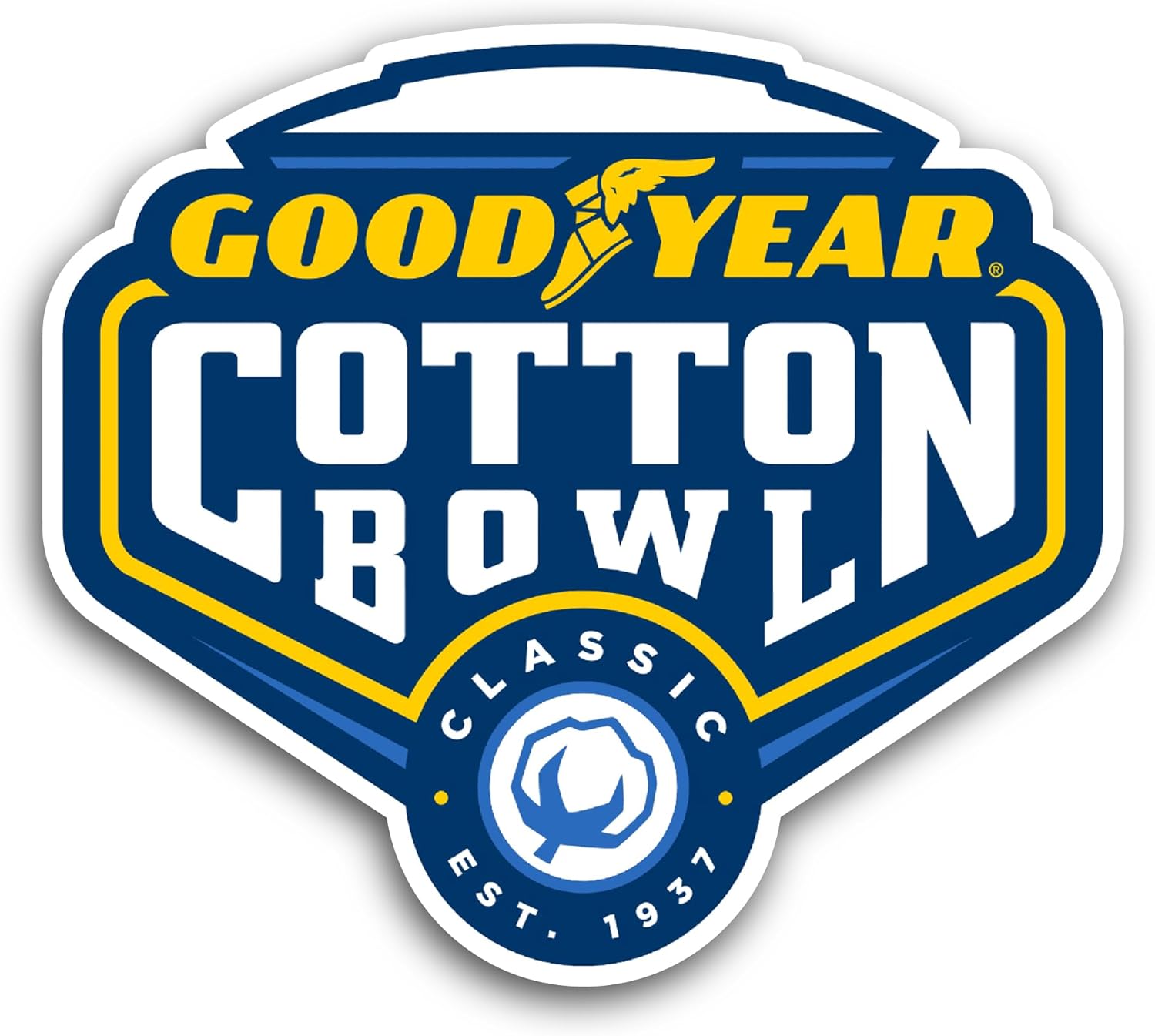 2 (Pieces) 3" and 5" Cotton B0wl Classic Sticker, Waterproof Vinyl Decals for Many Purpose Like Cars, Trucks, Laptops, Phones, Windows and More