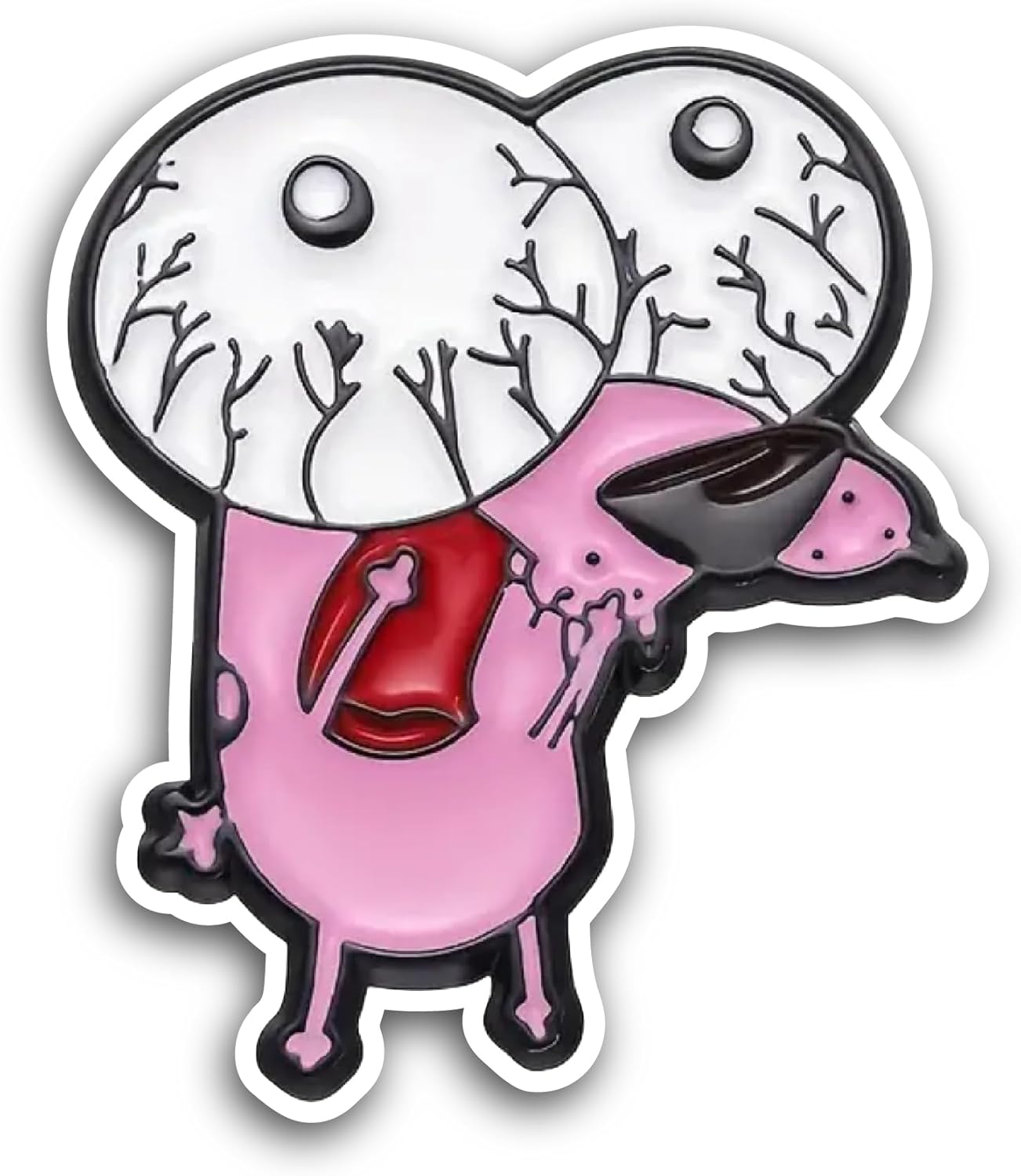 2 (Pieces) 3" and 5" Cartoon Dog with Big Eyes Sticker, Waterproof Vinyl Decals for Many Purpose Like Cars, Trucks, Laptops, Phones, Windows and More