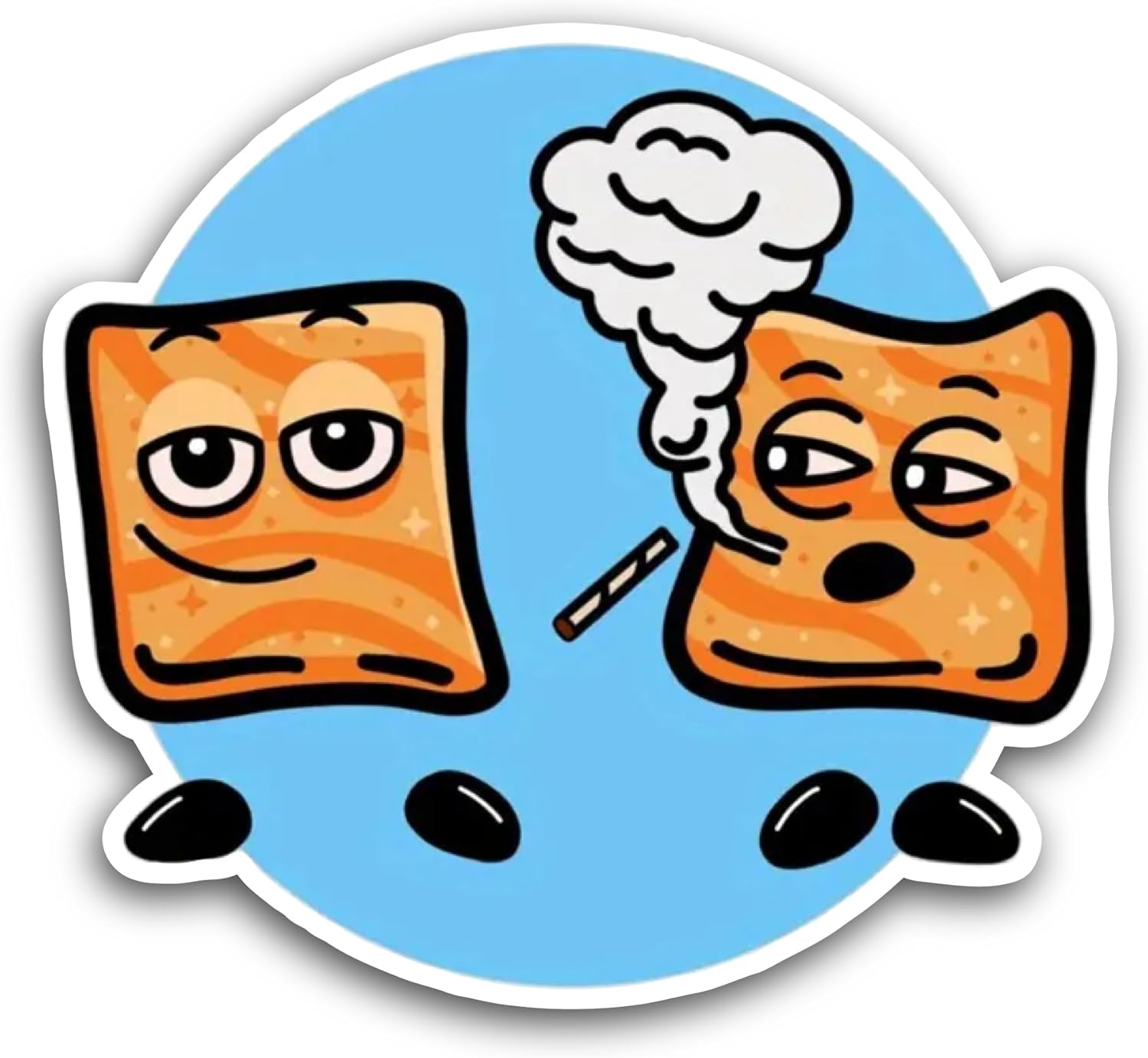 2 (Pieces) 3" and 5" Toast Face Sticker, Waterproof Vinyl Decals for Many Purpose Like Cars, Trucks, Laptops, Phones, Windows and More
