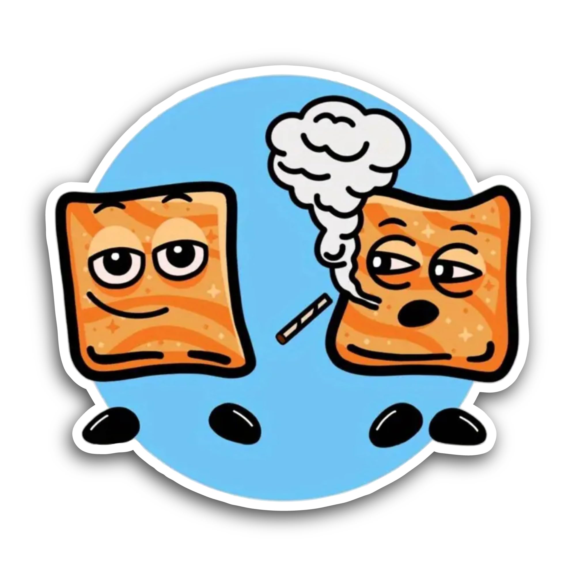 2 (Pieces) 3" and 5" Toast Face Sticker, Waterproof Vinyl Decals for Many Purpose Like Cars, Trucks,