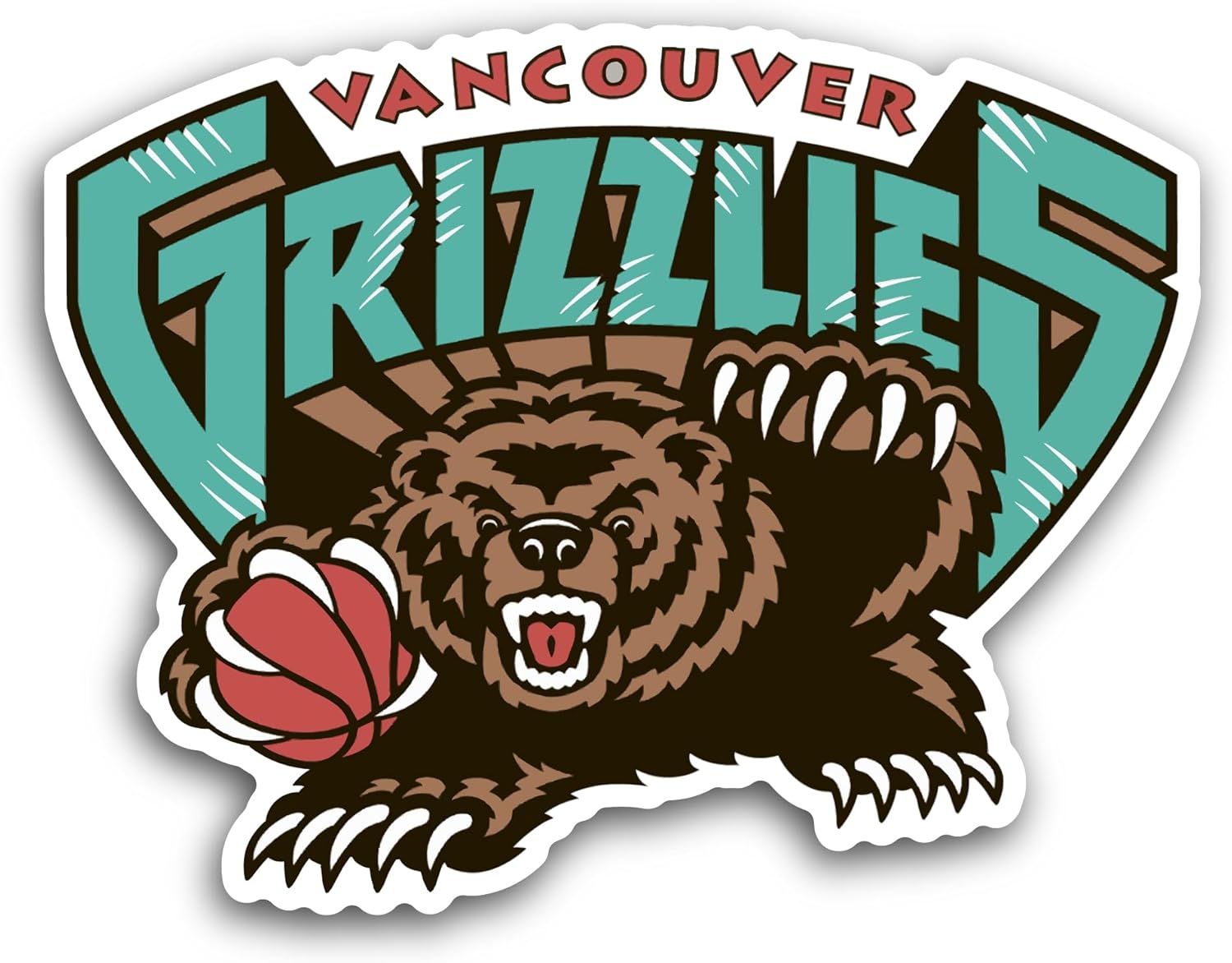 2 (Pieces) 3" and 5" Vanc0uver Grizzlies Decal Sticker, Waterproof Vinyl Decals for Many Purpose Like Cars, Trucks, Laptops, Phones, Windows and More