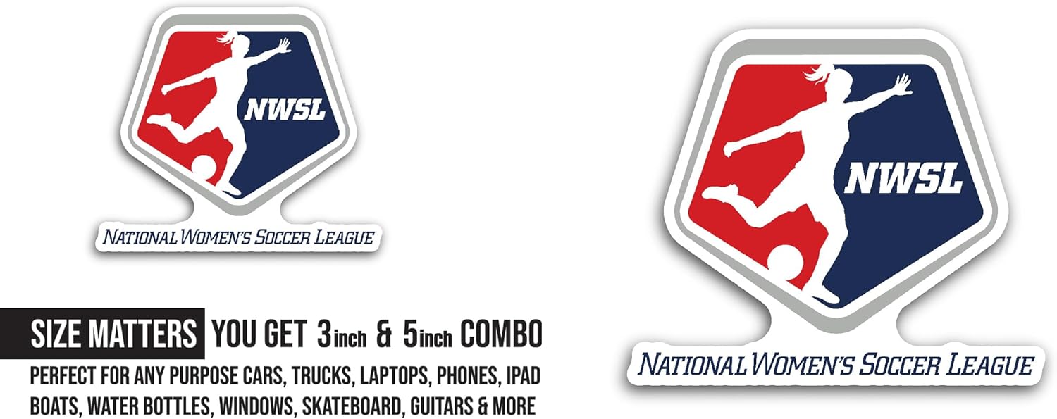 2 (Pieces) 3" and 5" National Women’s S0ccer League Sticker, Waterproof Vinyl Decals for Many Purpose Like Cars, Trucks, Laptops, Phones, Windows and More