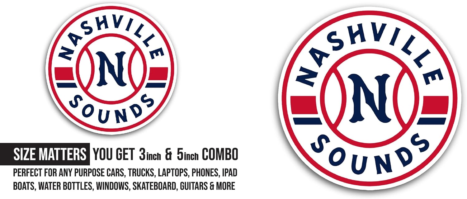 2 (Pieces) 3" and 5" Nashv1lle Sounds Decal Sticker, Waterproof Vinyl Decals for Many Purpose Like Cars, Trucks, Laptops, Phones, Windows and More