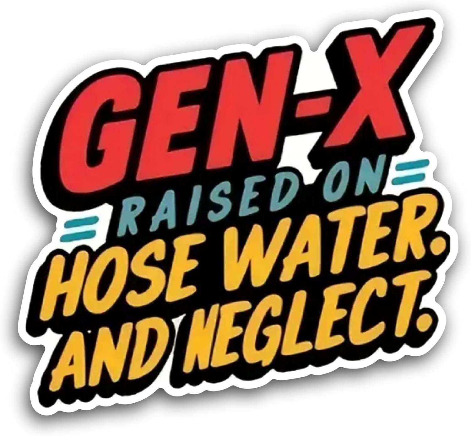 2 (Pieces) 3" and 5" Gen X Sticker, Waterproof Vinyl Decals for Many Purpose Like Cars, Trucks, Laptops, Phones, Windows and More