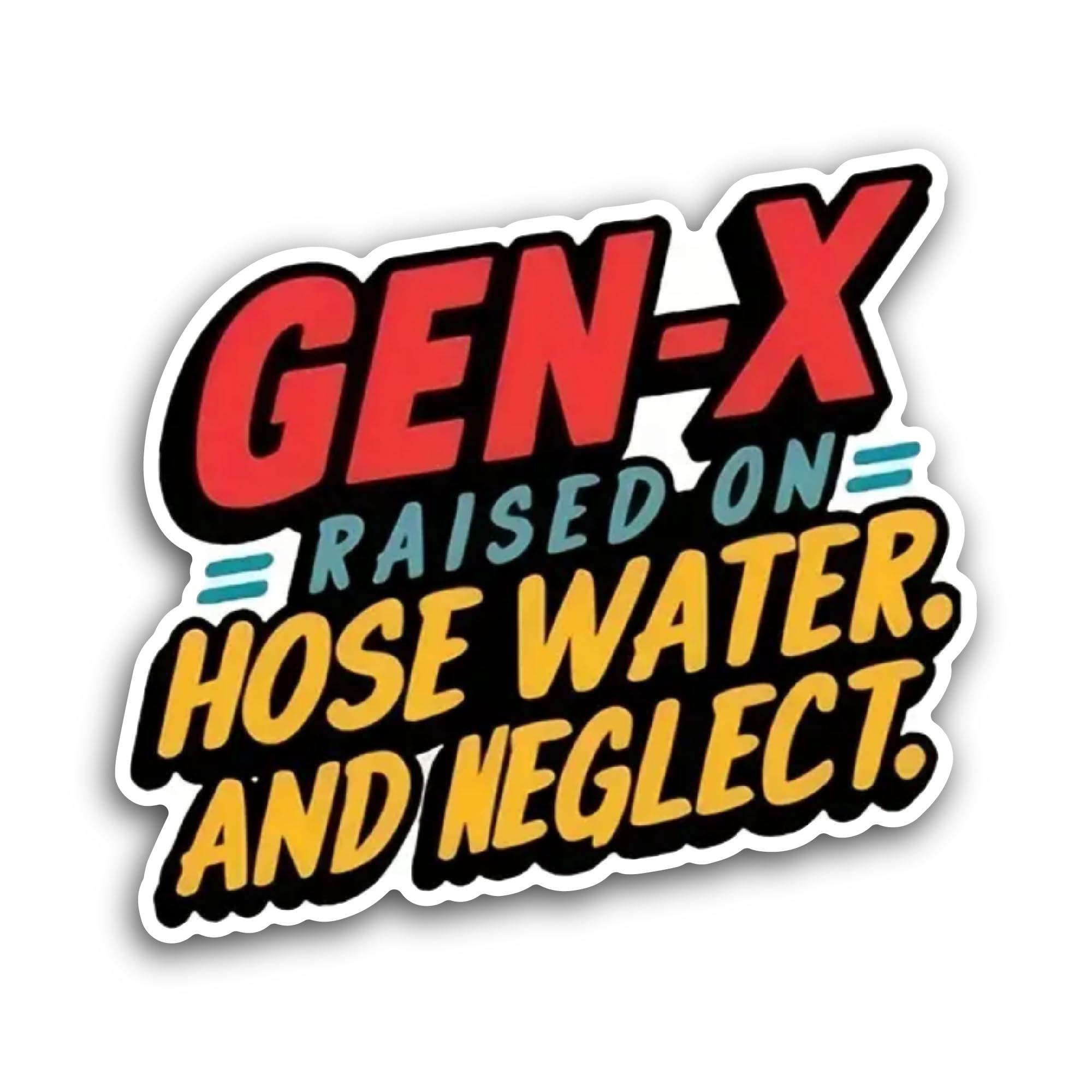 2 (Pieces) 3" and 5" Gen X Sticker, Waterproof Vinyl Decals for Many Purpose Like Cars, Trucks, Lapt