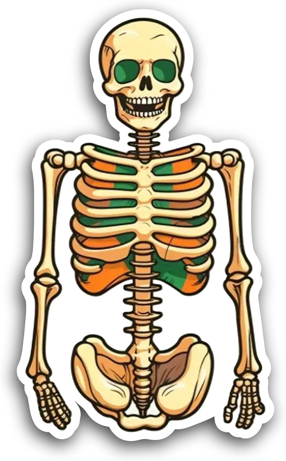 2 (Pieces) 3" and 5" Skeleton Sticker, Waterproof Vinyl Decals for Many Purpose Like Cars, Trucks, Laptops, Phones, Windows and More