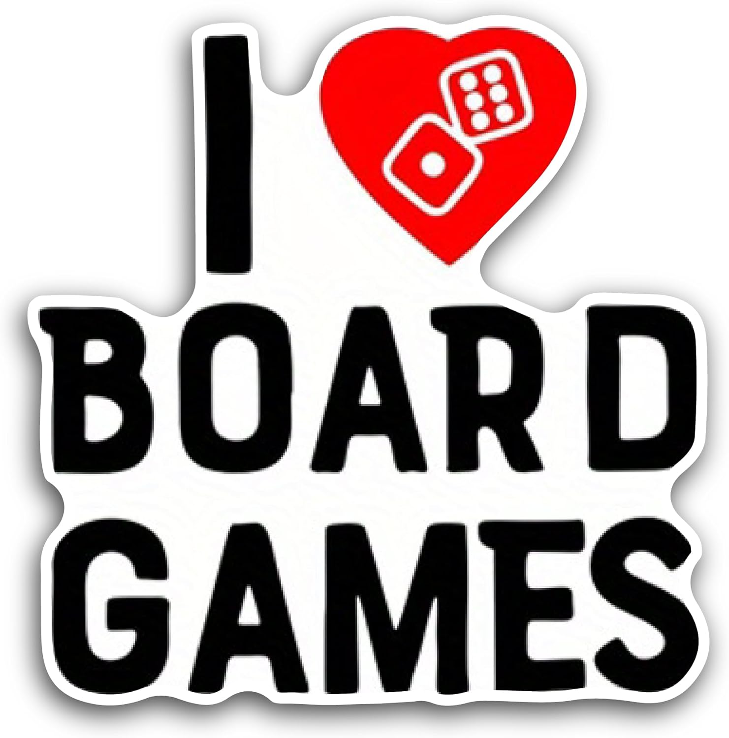 2 (Pieces) 3" and 5" I Love Board Games Sticker, Waterproof Vinyl Decals for Many Purpose Like Cars, Trucks, Laptops, Phones, Windows and More