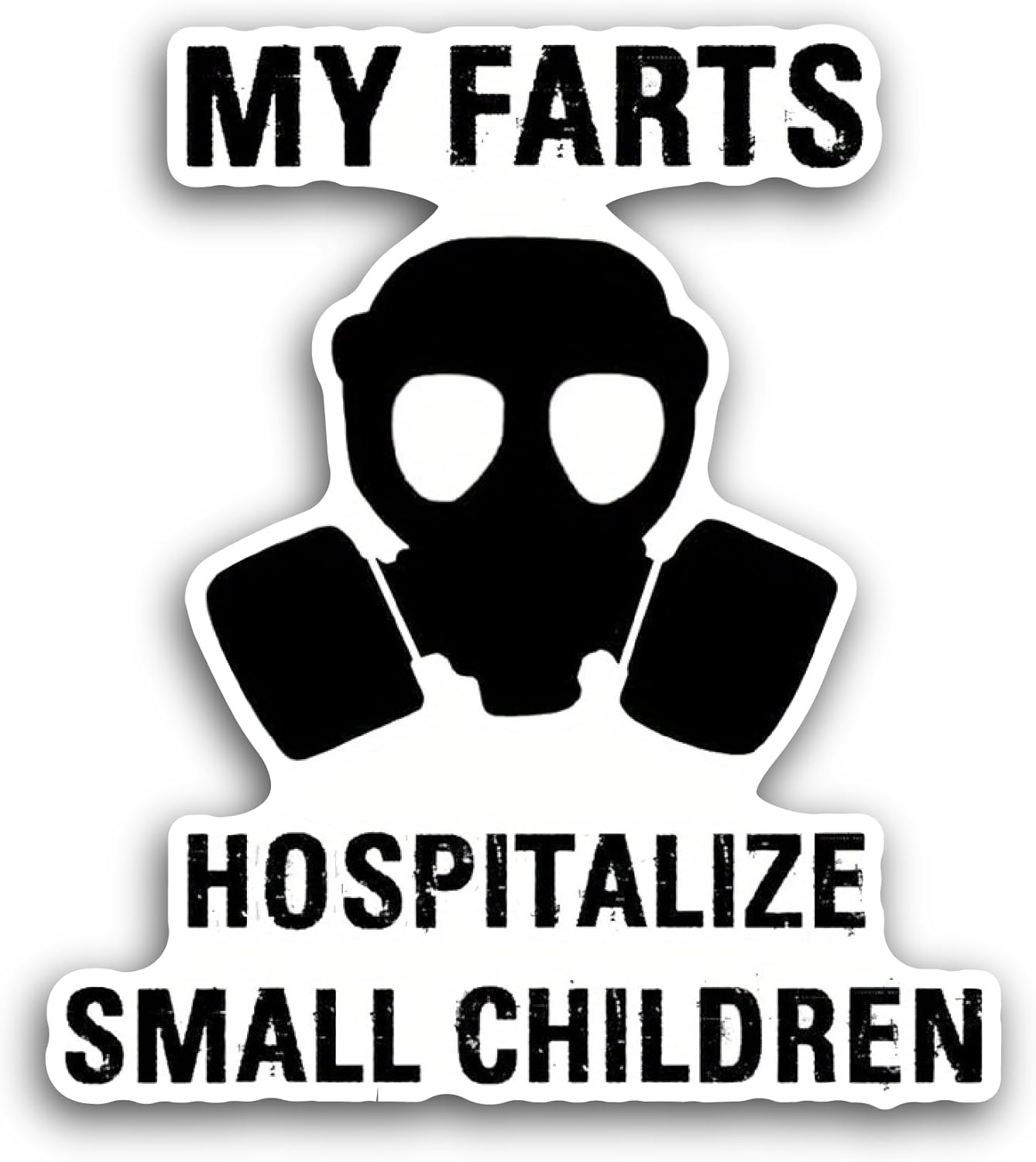 2 (Pieces) 3" and 5" Gas Mask Sticker, Waterproof Vinyl Decals for Many Purpose Like Cars, Trucks, Laptops, Phones, Windows and More
