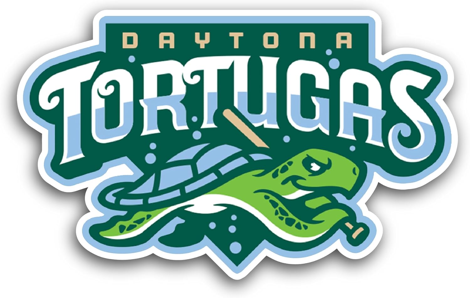 2 (Pieces) 3" and 5" Dayt0na Tortugas Sticker, Waterproof Vinyl Decals for Many Purpose Like Cars, Trucks, Laptops, Phones, Windows and More