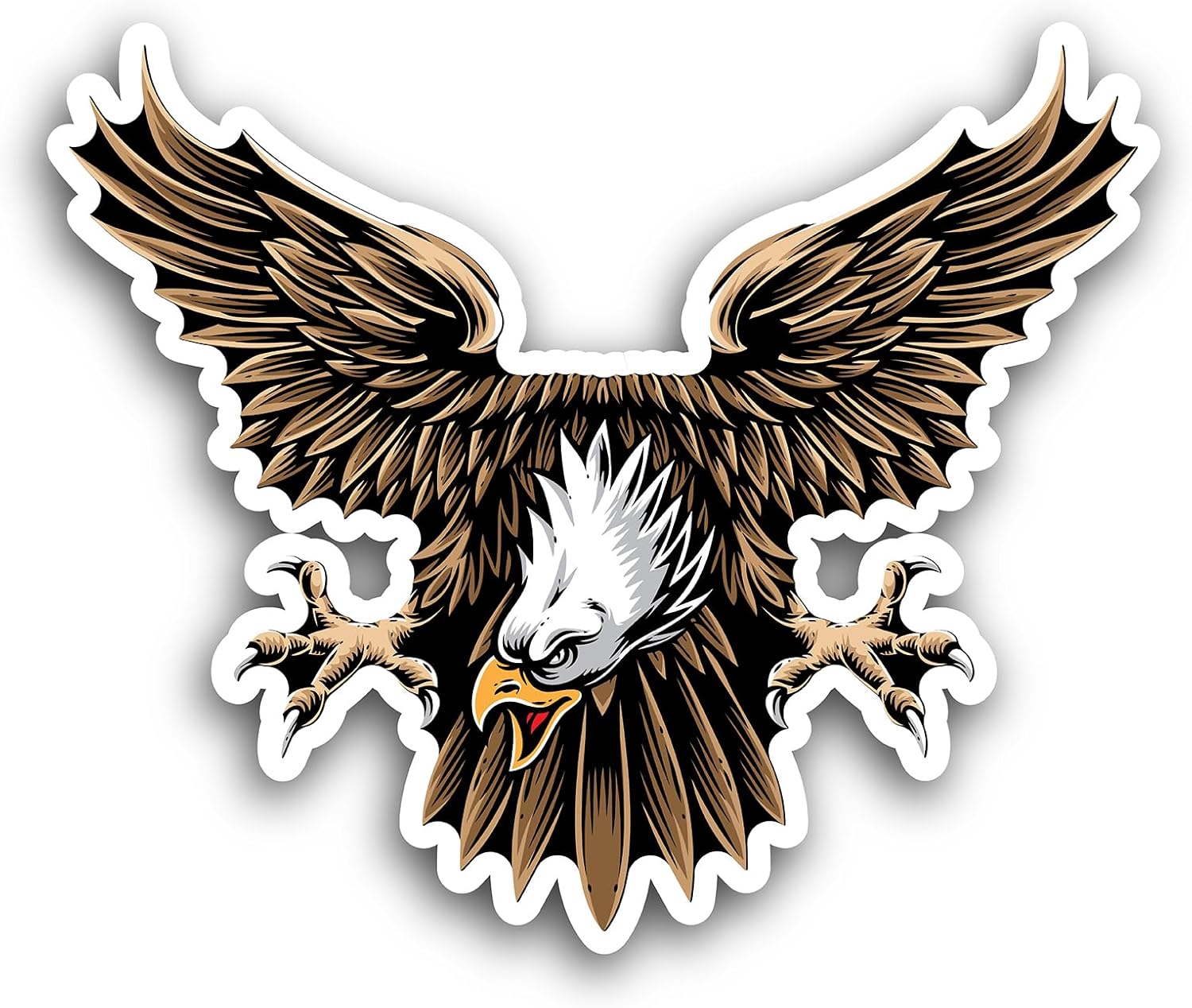 2 (Pieces) 3" and 5" Eagle Sticker, Waterproof Vinyl Decals for Many Purpose Like Cars, Trucks, Laptops, Phones, Windows and More