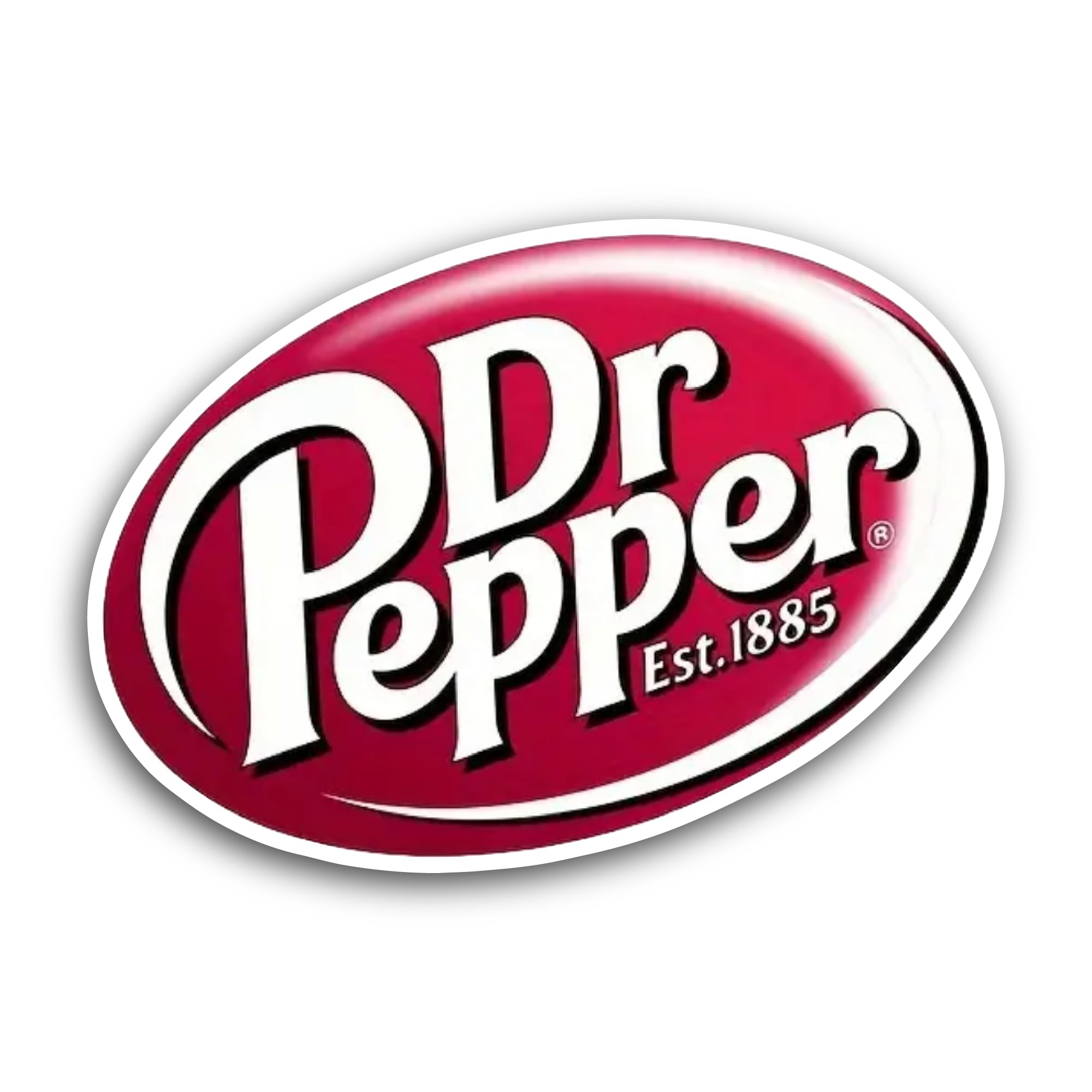 2 (Pieces) 3" and 5" Dr Pepper Text Sticker, Waterproof Vinyl Decals for Many Purpose Like Cars, Tru