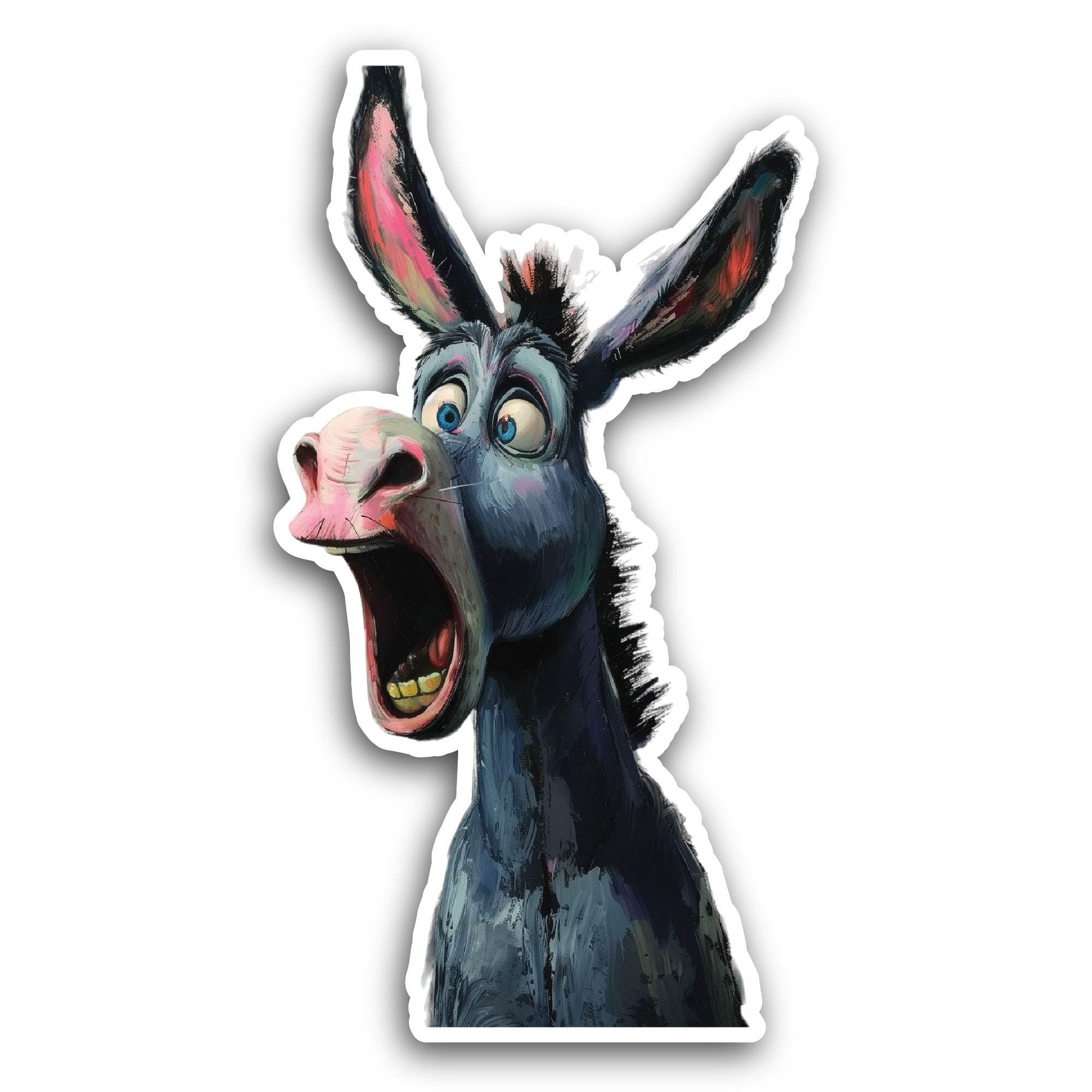 2 (Pieces) 3" and 5" Funny Donkey Sticker, Waterproof Vinyl Decals for Many Purpose Like Cars, Truck