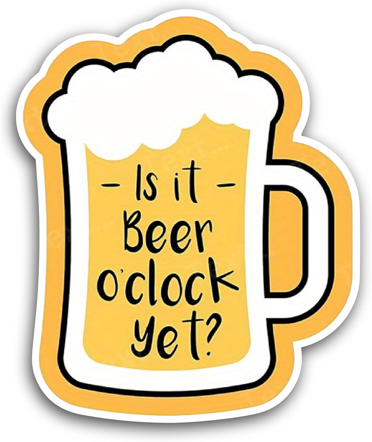 2 (Pieces) 3" and 5" Beer o'clock Sticker, Waterproof Vinyl Decals for Many Purpose Like Cars, Trucks, Laptops, Phones, Windows and More