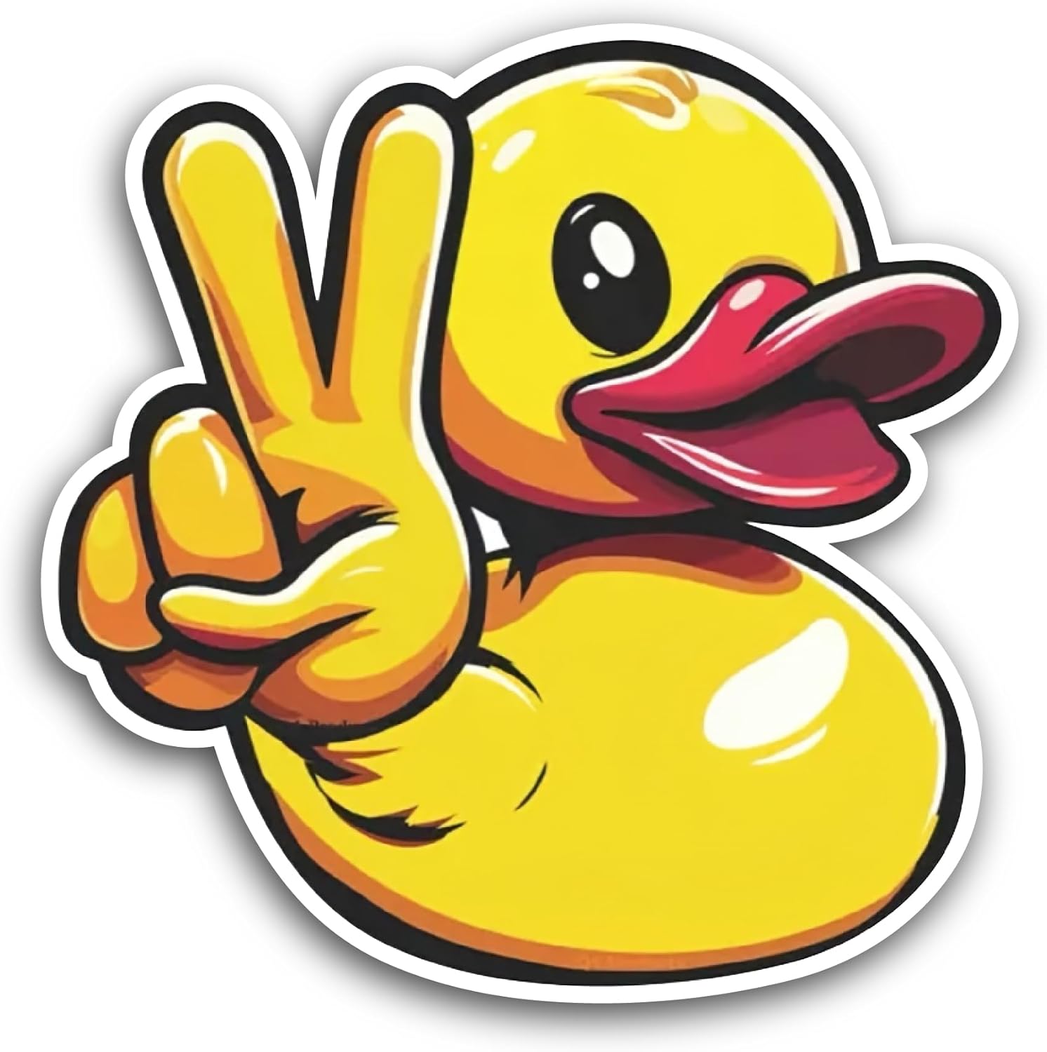 2 (Pieces) 3" and 5" Rubber Duck Sticker, Waterproof Vinyl Decals for Many Purpose Like Cars, Trucks, Laptops, Phones, Windows and More