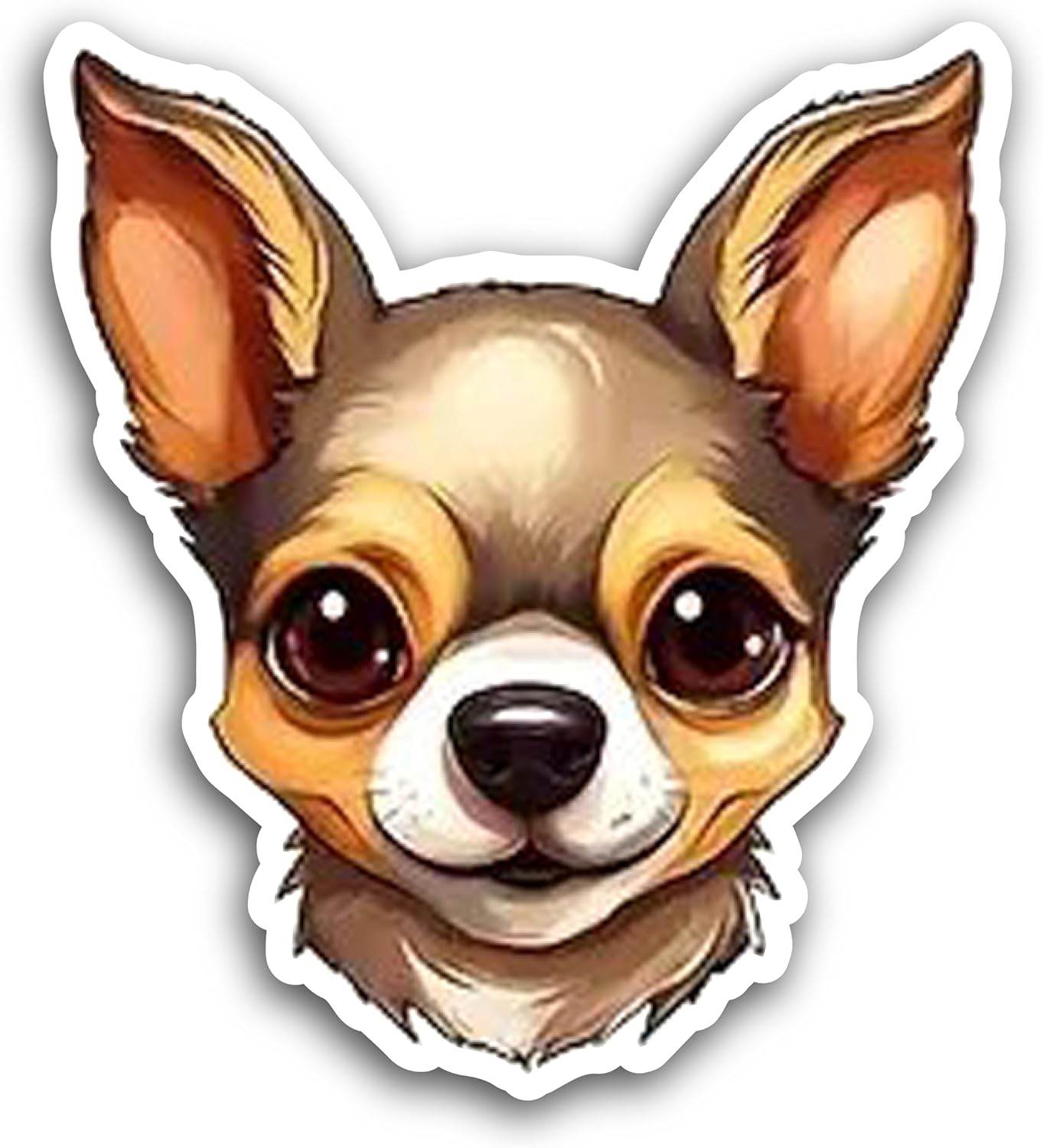 2 (Pieces) 3" and 5" Chihuahua Dog Decal Sticker, Waterproof Vinyl Decals for Many Purpose Like Cars, Trucks, Laptops, Phones, Windows and More