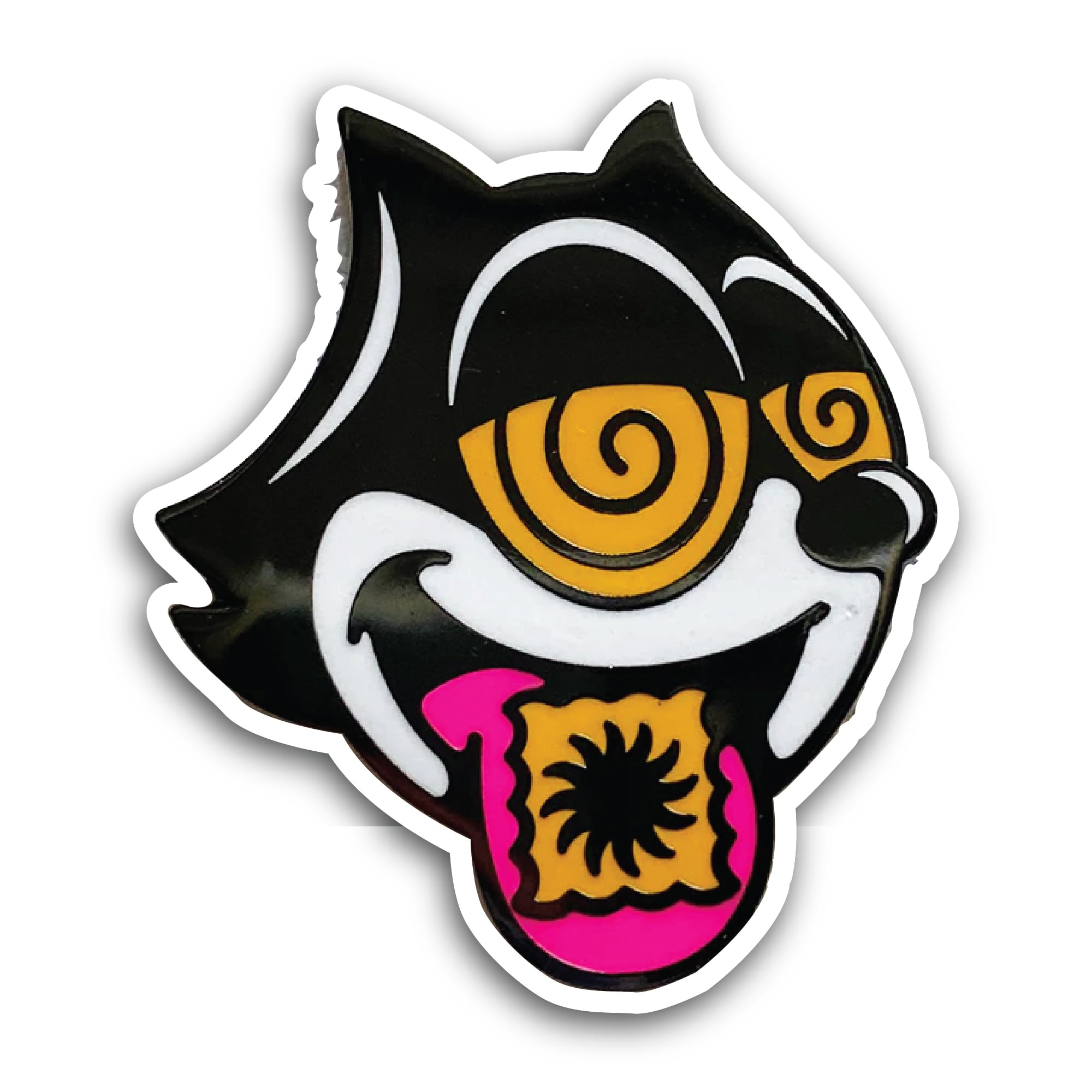 2 (Pieces) 3" and 5" Funny Cat Head Sticker, Waterproof Vinyl Decals for Many Purpose Like Cars, Tru