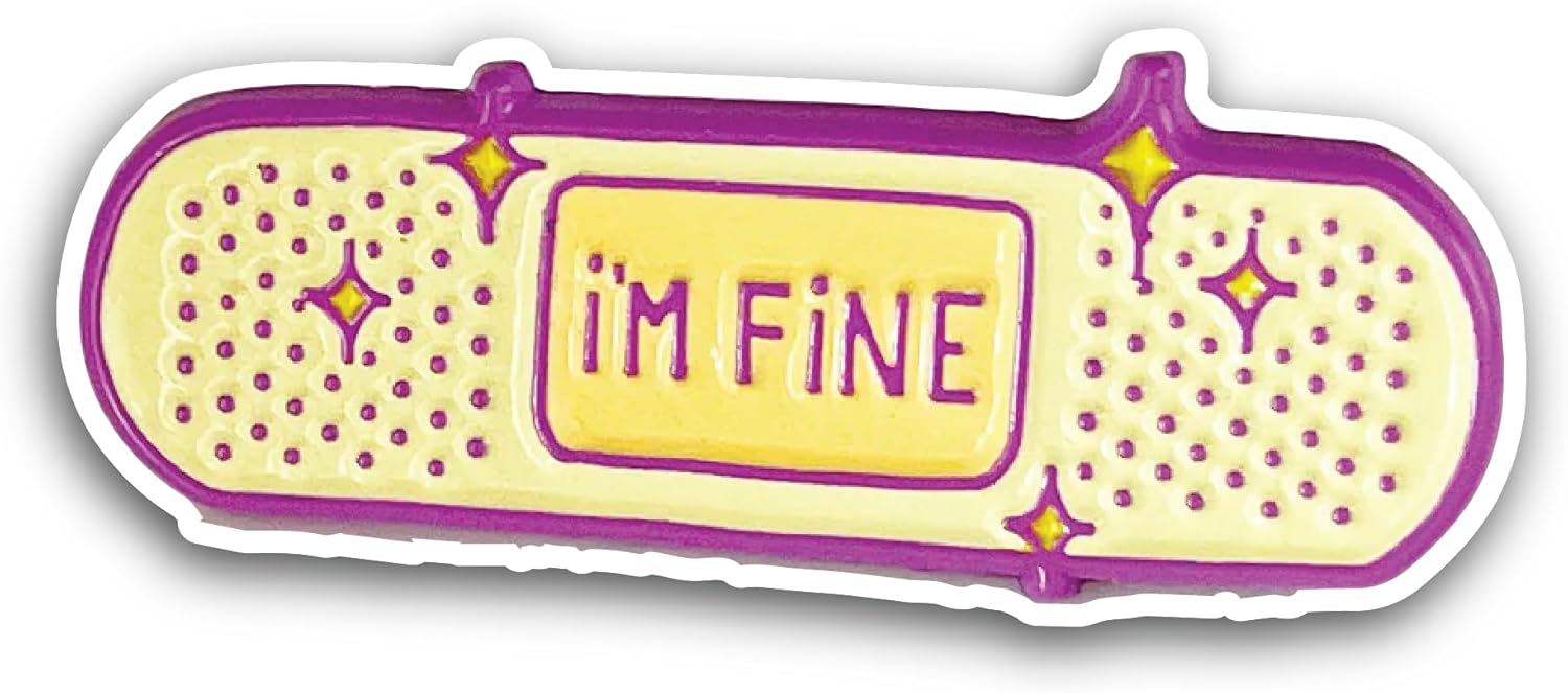 2 (Pieces) 3" and 5" I'm Fine Sticker, Waterproof Vinyl Decals for Many Purpose Like Cars, Trucks, Laptops, Phones, Windows and More