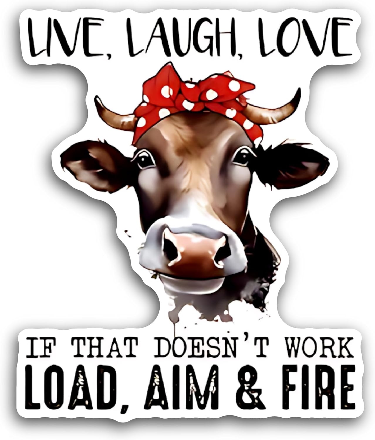 2 (Pieces) 3" and 5" Live, Laugh, Love Sticker, Waterproof Vinyl Decals for Many Purpose Like Cars, Trucks, Laptops, Phones, Windows and More