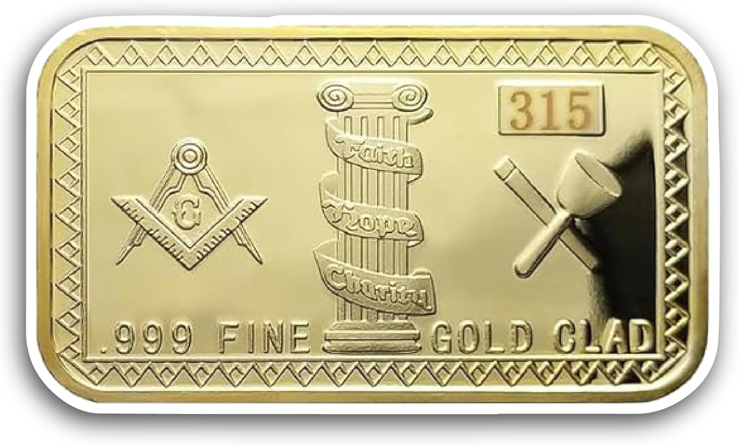 2 (Pieces) 3" and 5" Gold Clad Bar Sticker, Waterproof Vinyl Decals for Many Purpose Like Cars, Trucks, Laptops, Phones, Windows and More