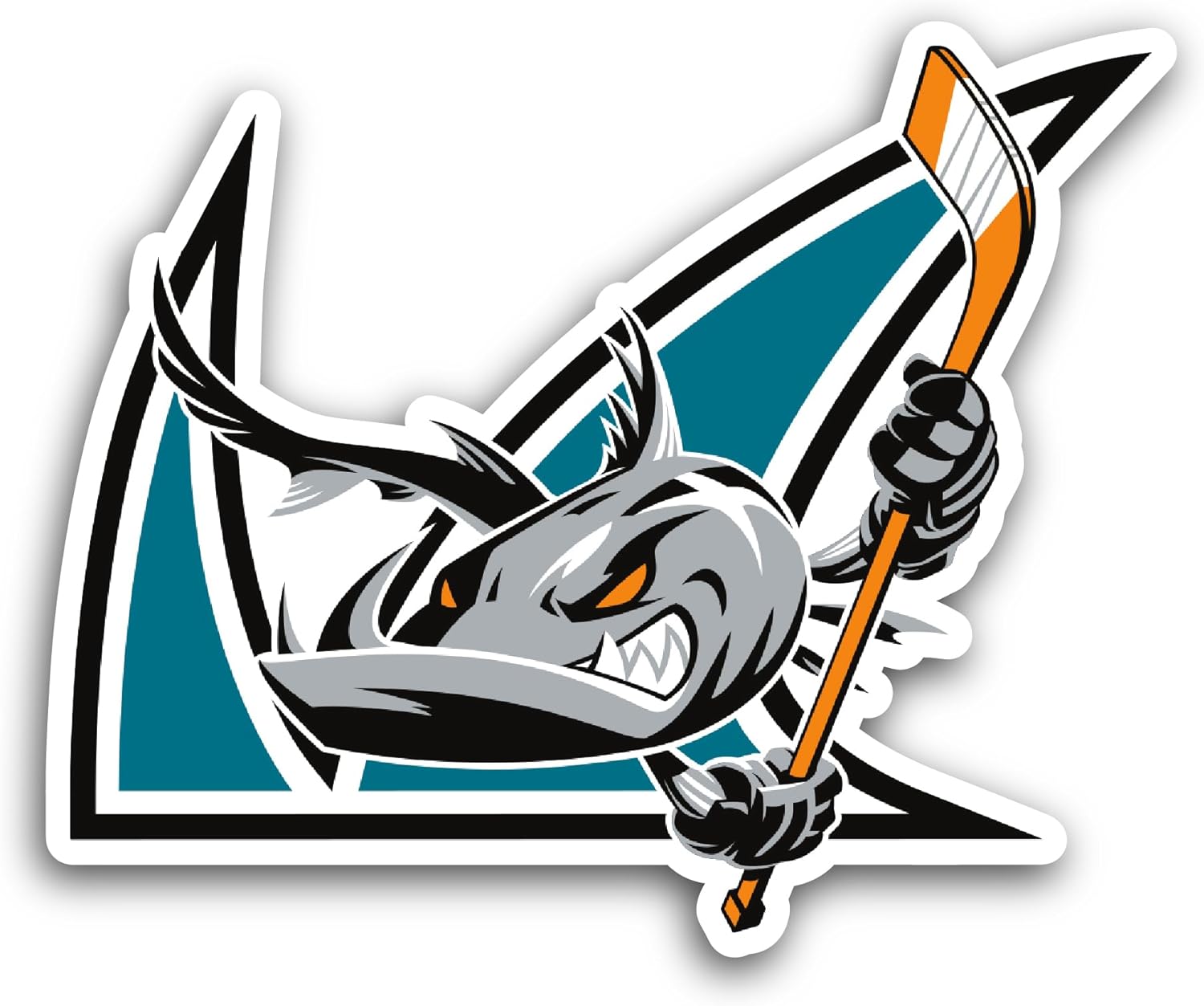 2 (Pieces) 3" and 5" San J0se Barracuda Sharks Sticker, Waterproof Vinyl Decals for Many Purpose Like Cars, Trucks, Laptops, Phones, Windows and More
