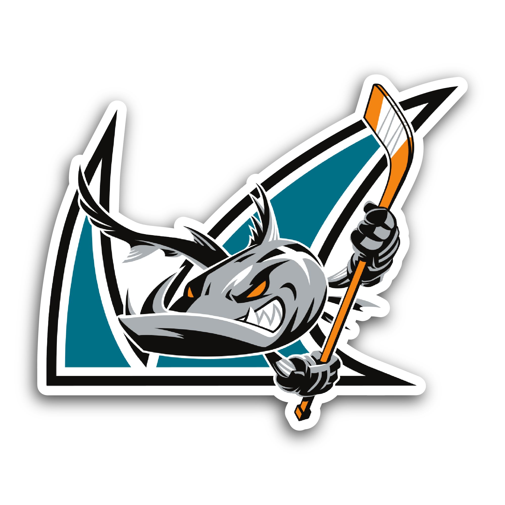 2 (Pieces) 3" and 5" San J0se Barracuda Sharks Sticker, Waterproof Vinyl Decals for Many Purpose Lik