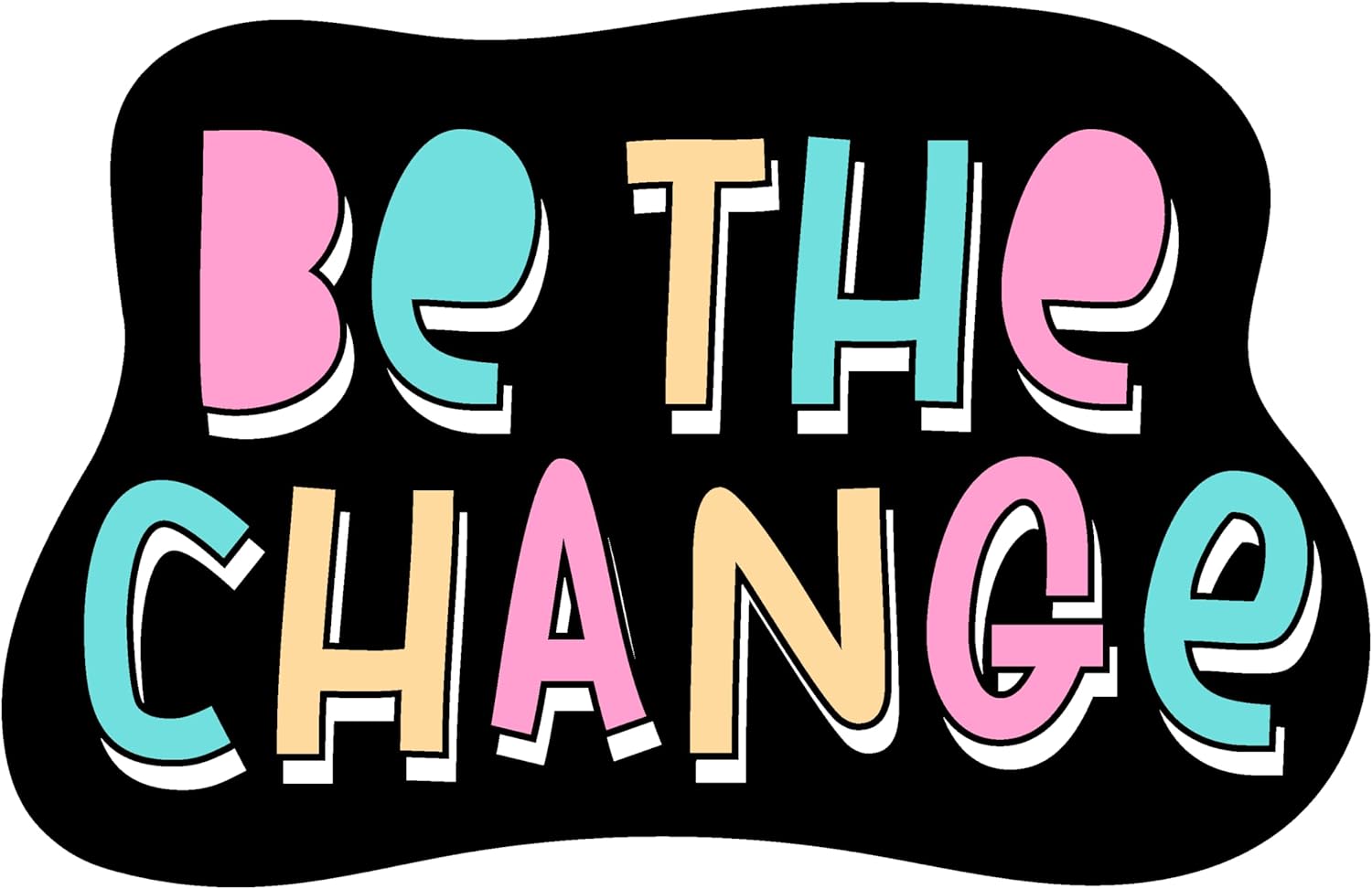 Inspirational Quote "Be The Change" Motivational Sticker Vinyl Decal Motivation Stickers- 5" Vinyl Sticker Waterproof