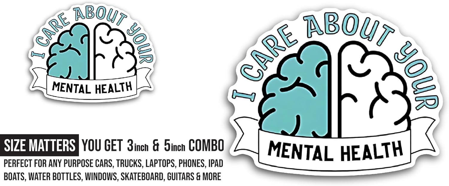 2 (Pieces) 3" and 5" I Care About Your Sticker, Waterproof Vinyl Decals for Many Purpose Like Cars, Trucks, Laptops, Phones, Windows and More