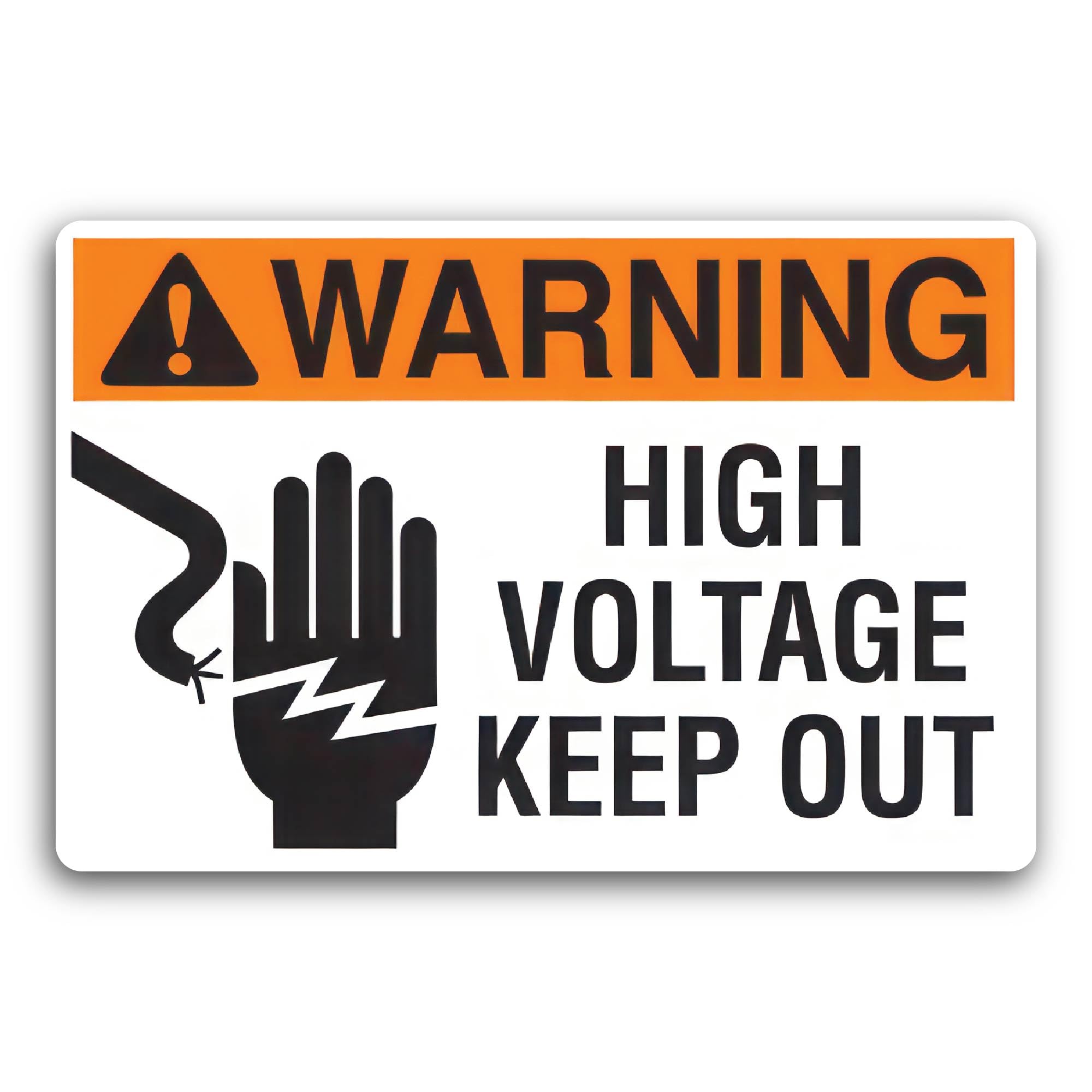 2 (Pieces) 3" and 5" Warning High Voltage Sticker, Waterproof Vinyl Decals for Many Purpose Like Car